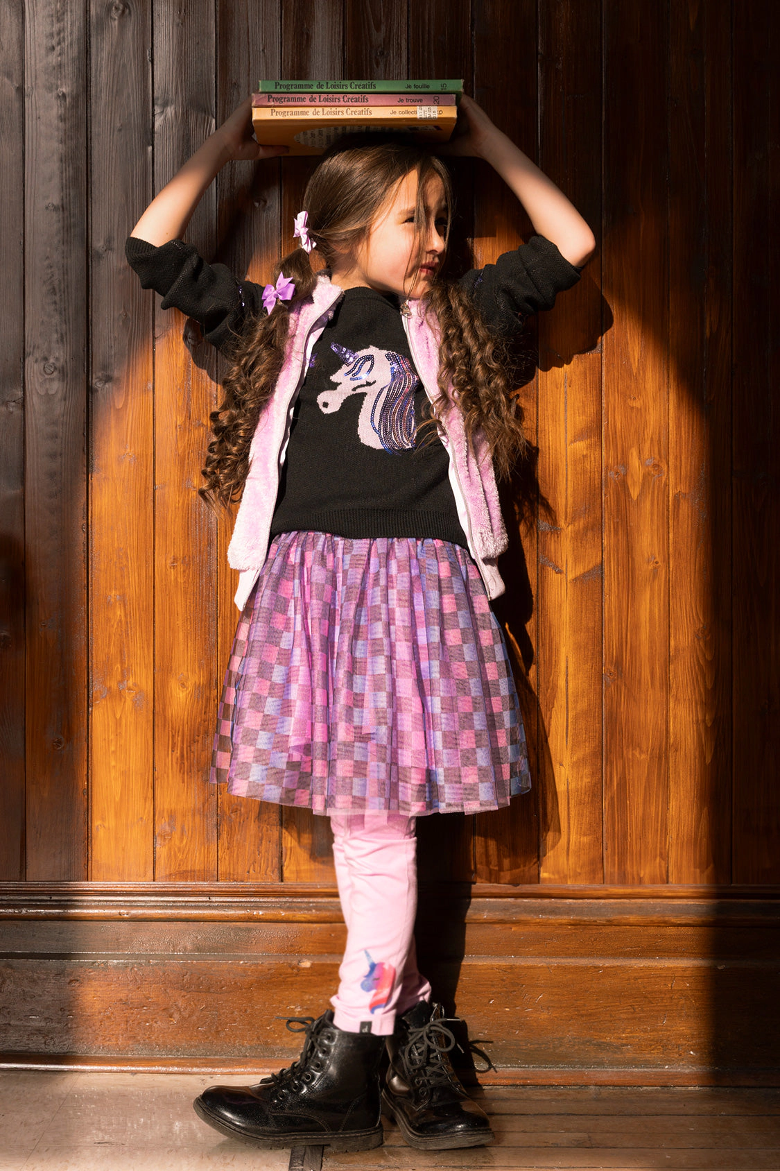 Deux par Girls Glitter Unicorn & Stars Organic Cotton Jersey T-Shirt