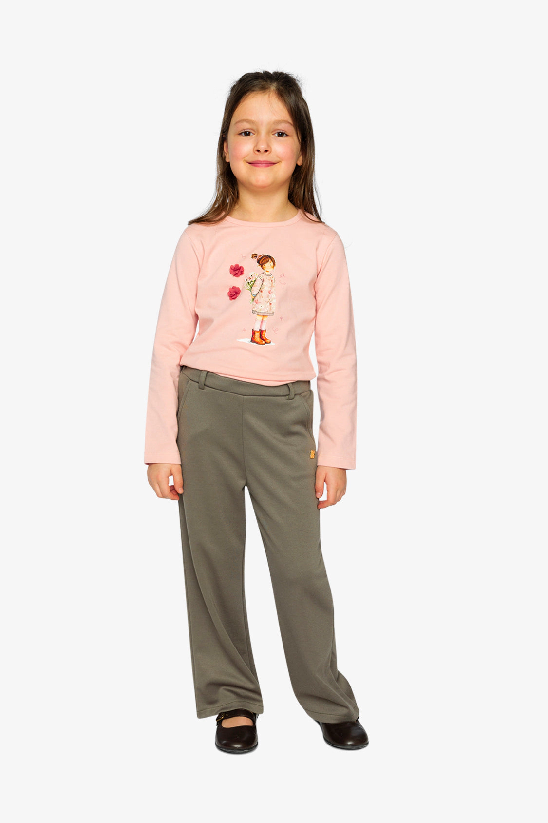 Deux par Deux Girls Elastic-Waist Flare Pants