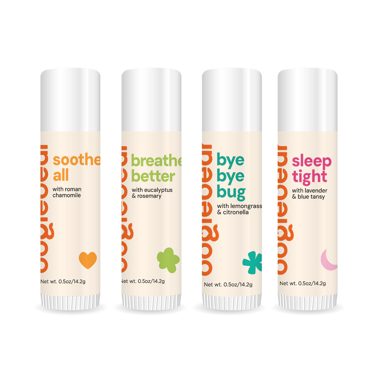 oogiebear Organic 4-Pack Baby Balms - Soothe All, Sleep Tight, Bye Bye Bug, Breathe Better