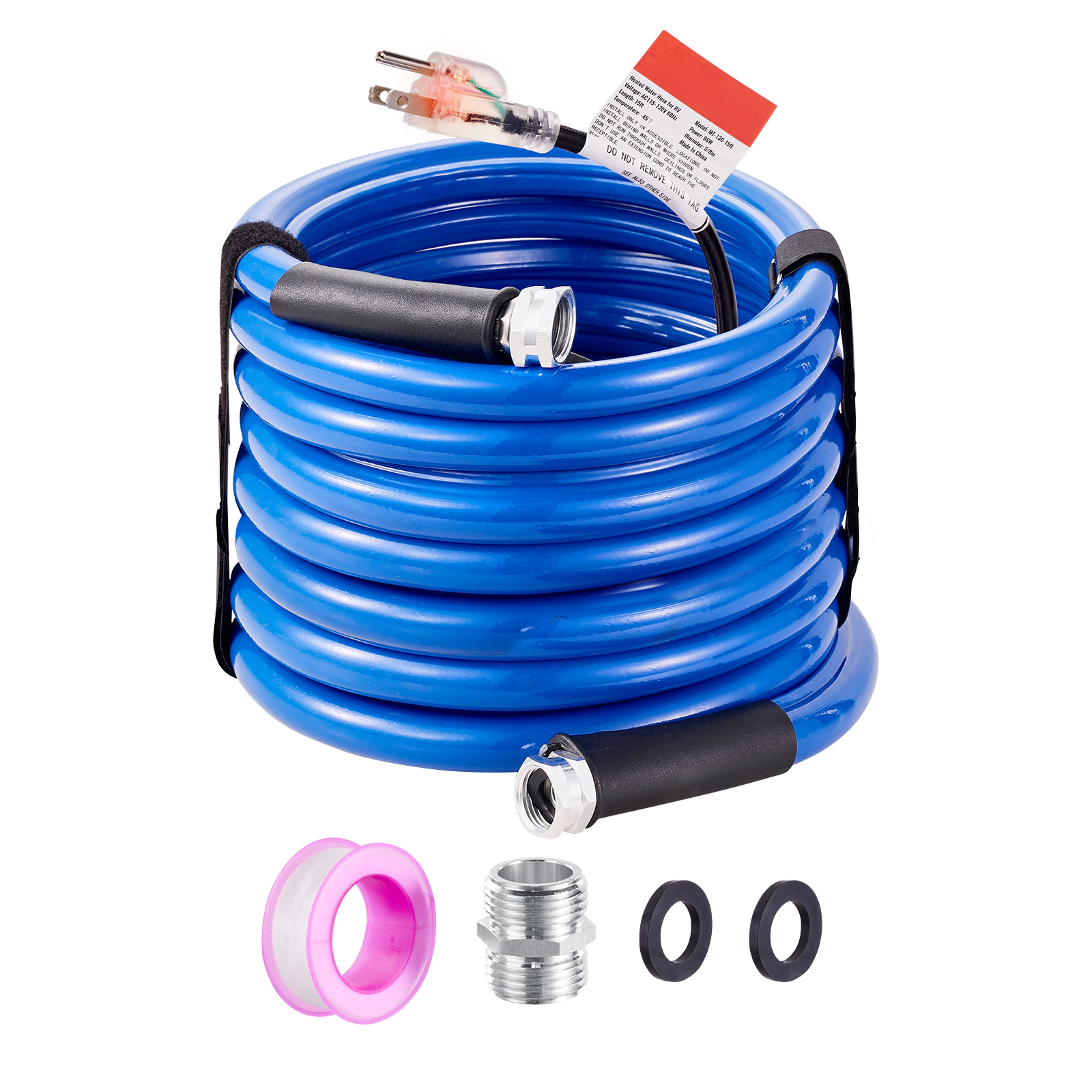HONGGE 30 ft Heated Water Hose for RV, Freeze-Resistant to -45°F, 5/8 Inch Lead-Free with 3/4 Inch GHT Fitting