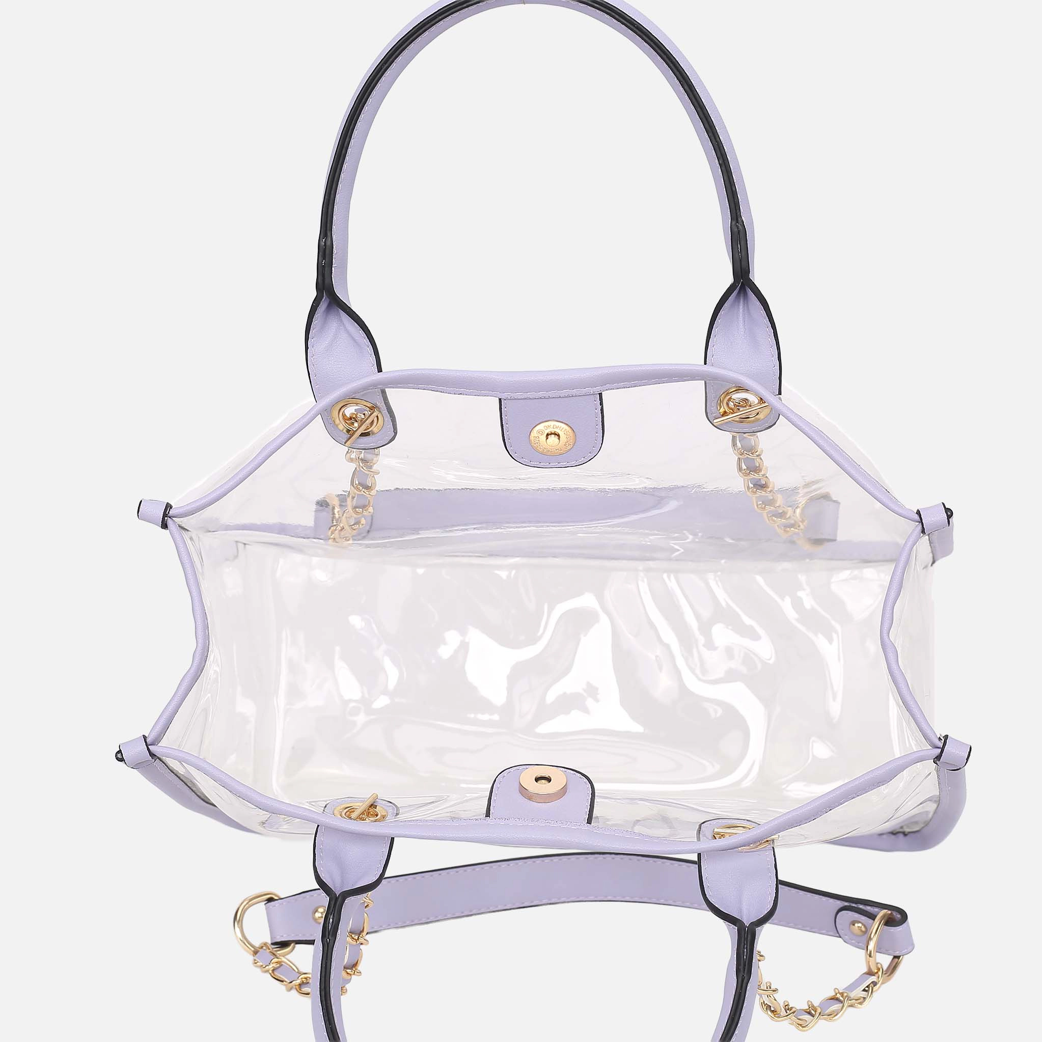 Mia K Collection 3-in-1 Handbag Set - Structured Tote, Tweed Bucket Bag & Mini Zipper Pouch