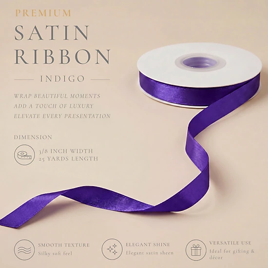 Wrapables Satin Ribbon 3/8 Inch x 75 Yards (Set of 3), For Gift Wrapping, Floral Bouquets, DIY Crafts, Purples
