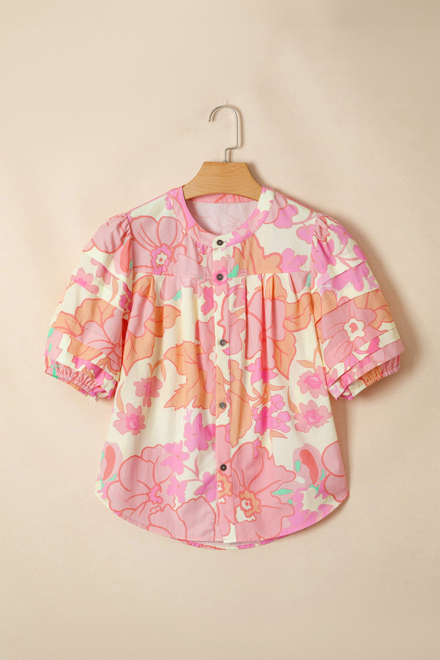 Threaded Pear Brianna Pintuck Short Sleeve Shirt