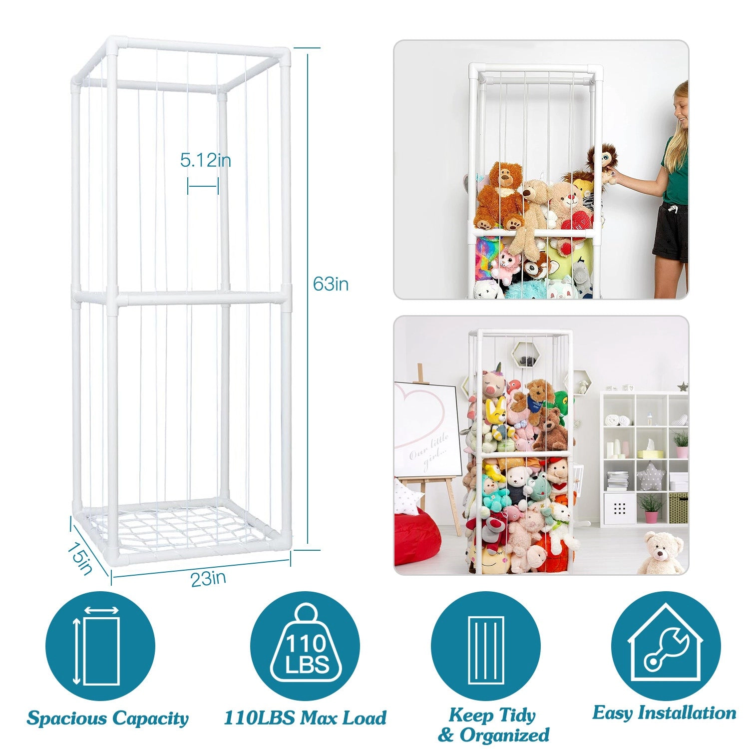 GBruno Standing Plush Toy Storage Organizer