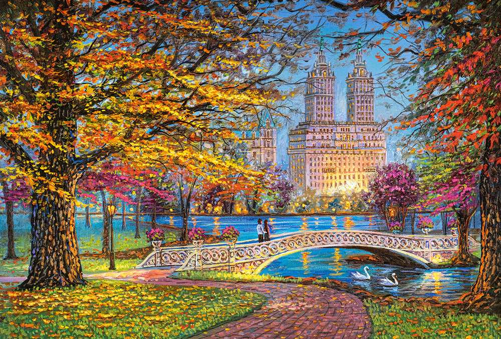 CASTORLAND 1500 Piece Jigsaw Puzzles, Autumn Stroll, Central Park, NY, Cityscape, C-151844-2