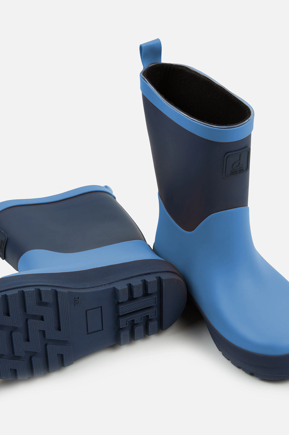 Deux par Boys Two-Tone Treaded Pull-On Rain Boots