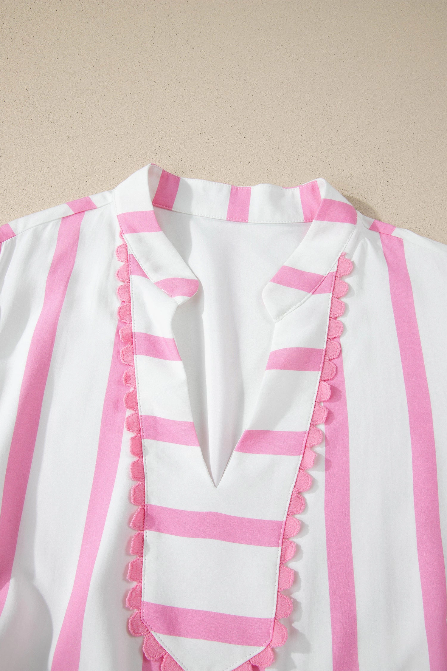 Threaded Pear Womens Elowen Sleeve Tiered Maxi PLUS Dress - Pink Stripe