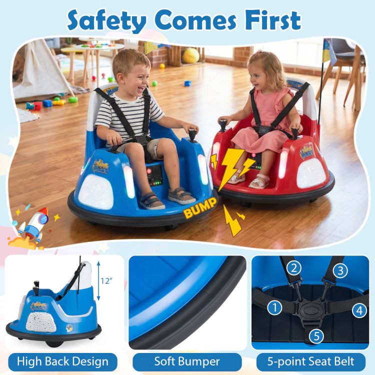 Hivvago 12V Kids Ride On Bumper Car with Remote Control and Flashing Lights