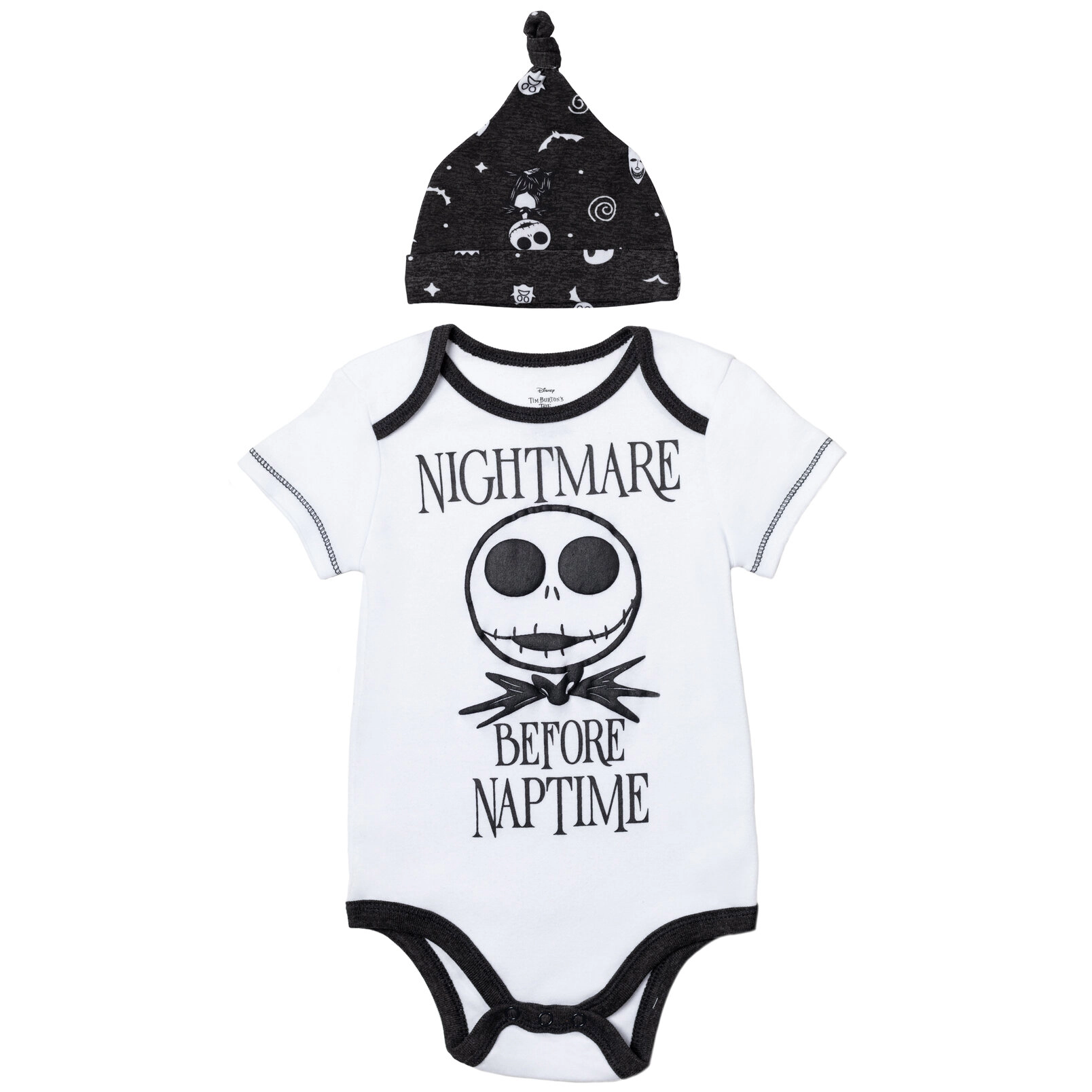 Disney Nightmare Before Christmas Baby Footed Pant and Bodysuit Set with Hat