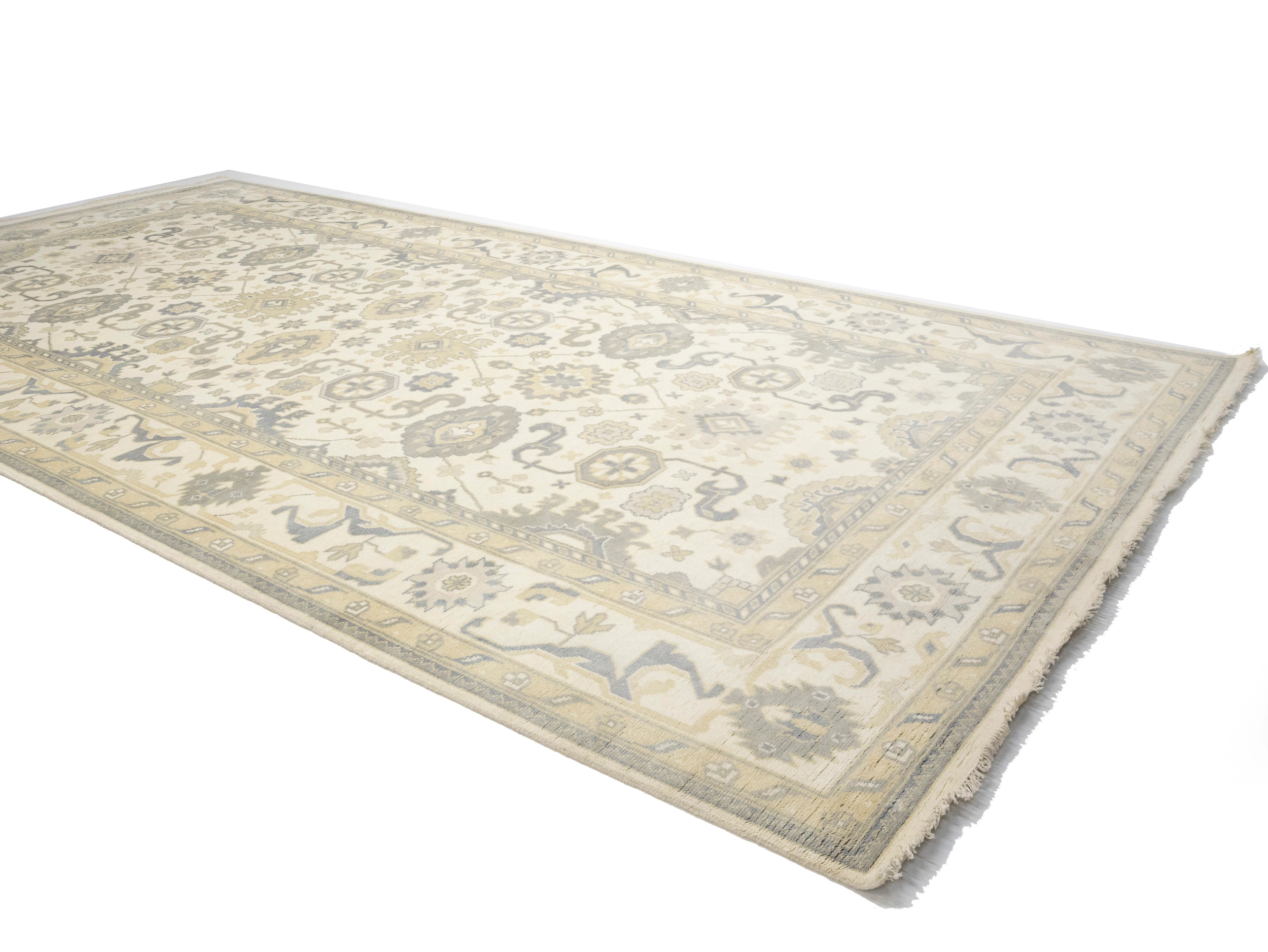 Magic Rugs Cream Floral 10X20 Oushak Chobi Oriental Rug