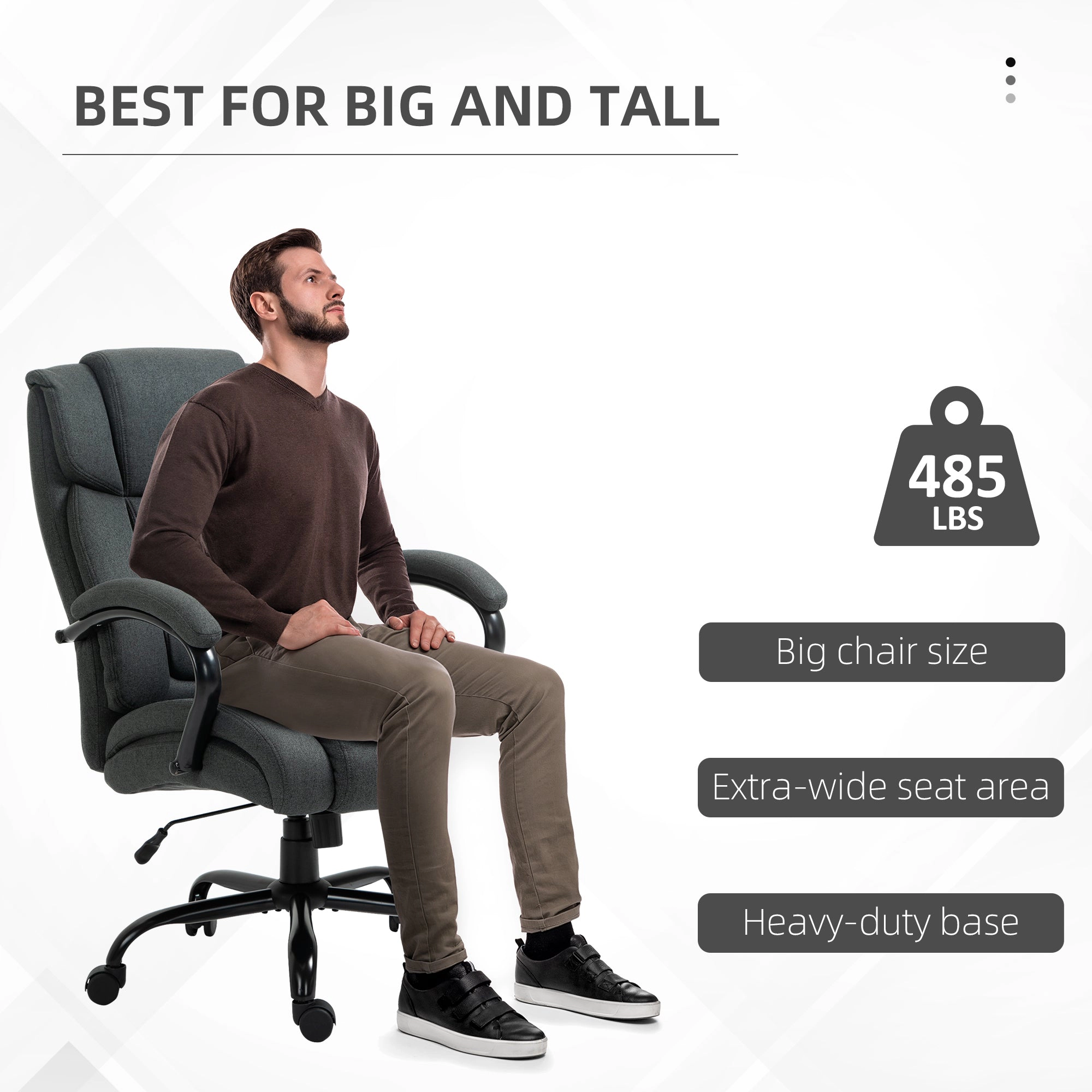 Platinum-Level Office Chairs Big and Tall Office Chair With Wide Seat And High Back, Durable, Adjustable Height, Swivel