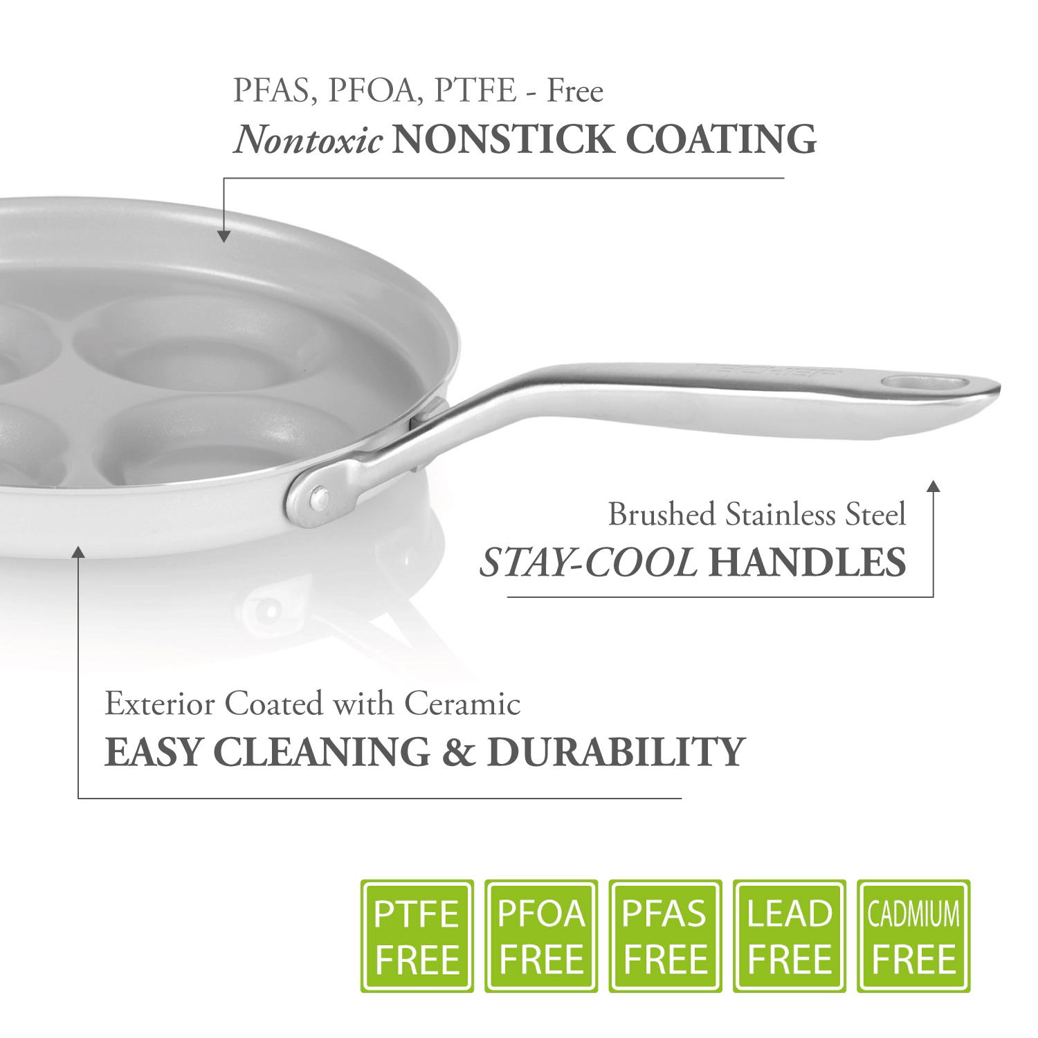 TECHEF - CeraTerra - Ceramic Nonstick 4-Cup Egg Frying Pan