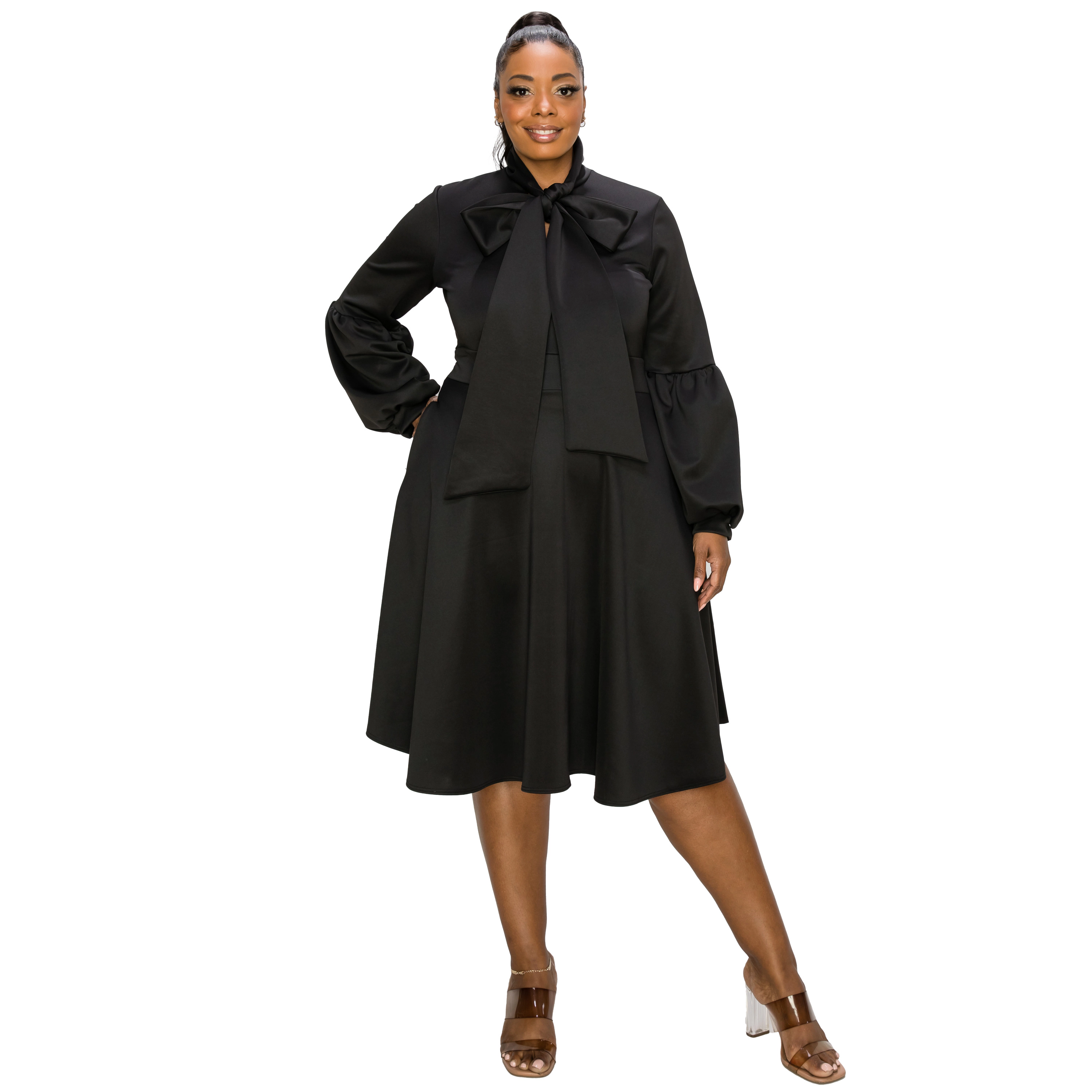 L I V D Women's Plus Bekah Flare Pocket Dress