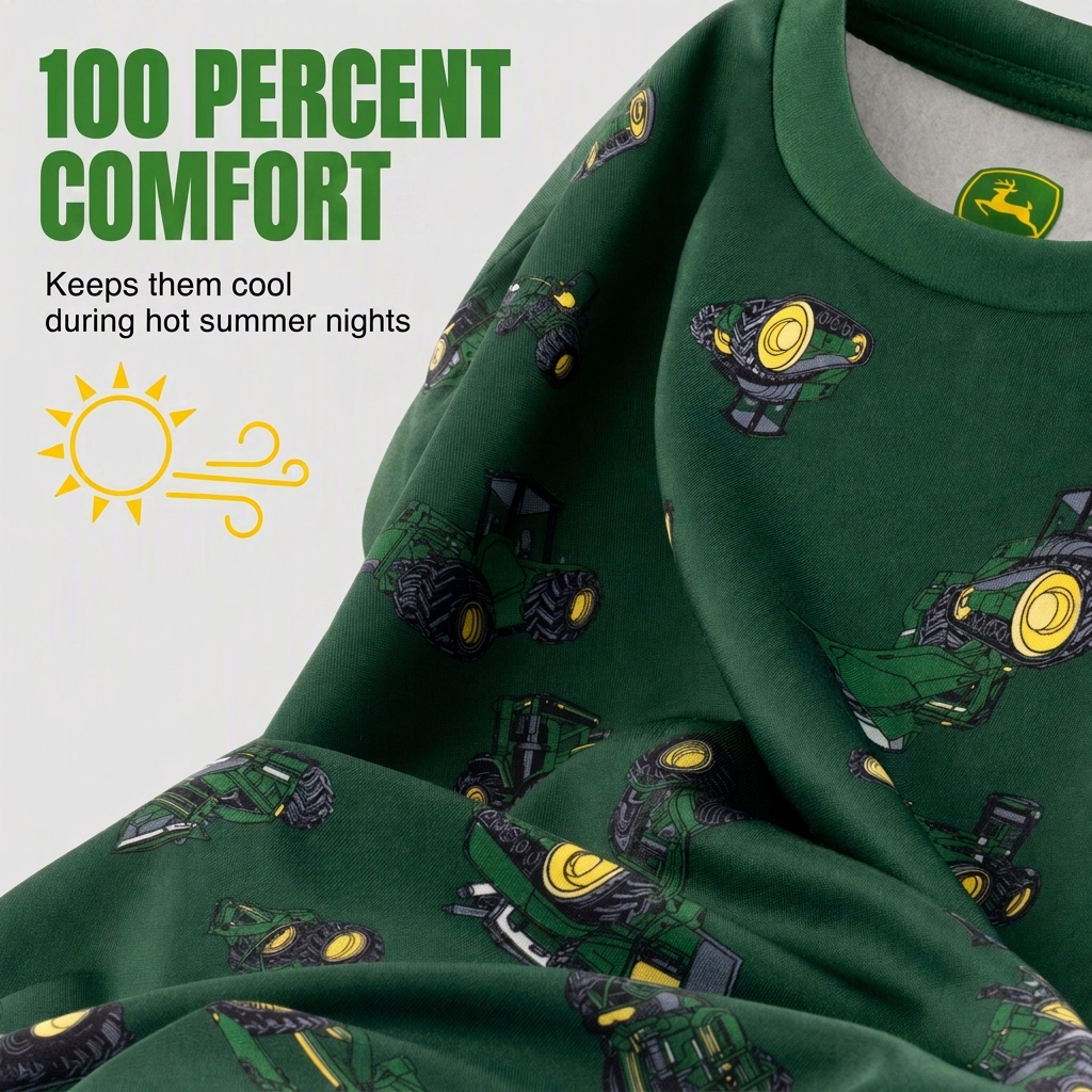 John Deere Boys' 2-Piece Pajama Shirt and Shorts Set