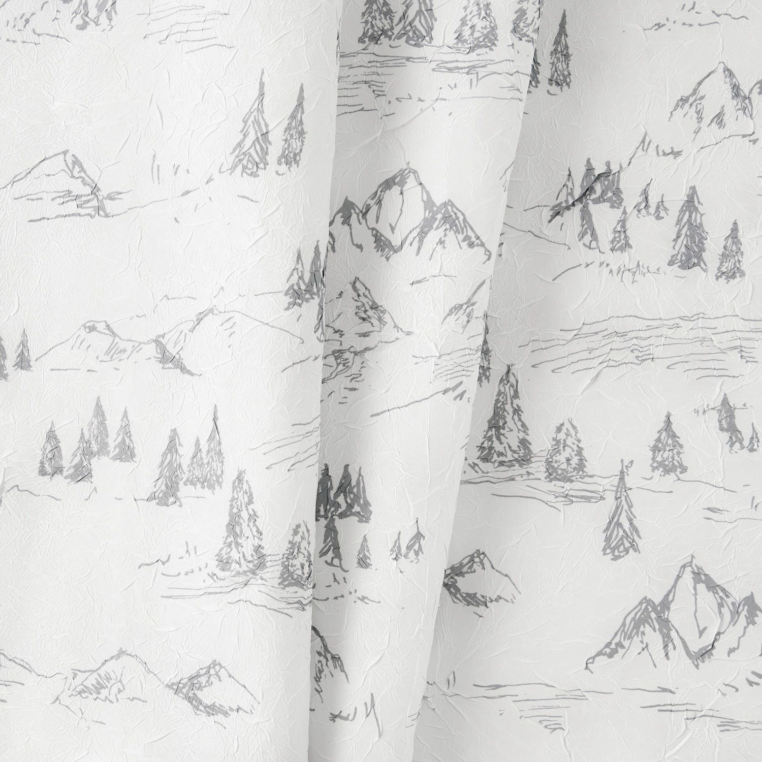 Ellis Curtain Mountain Vista 100% Polyester Tailored Rod Pocket Curtain Panels 48" x 84" Grey