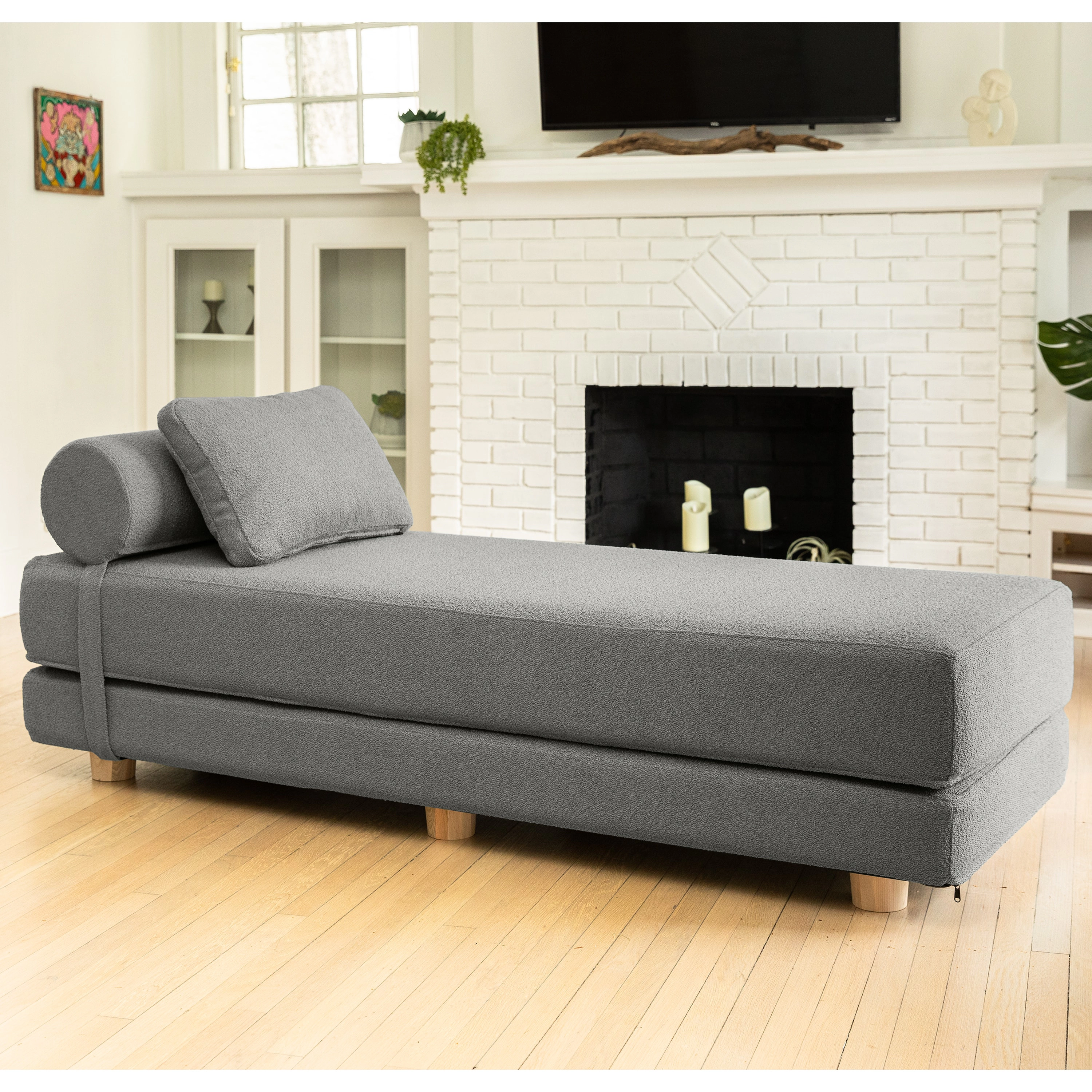 Avida Daybed - Fold-Out Sleeper Chaise with Premium Memory Foam Queen-Size Mattress