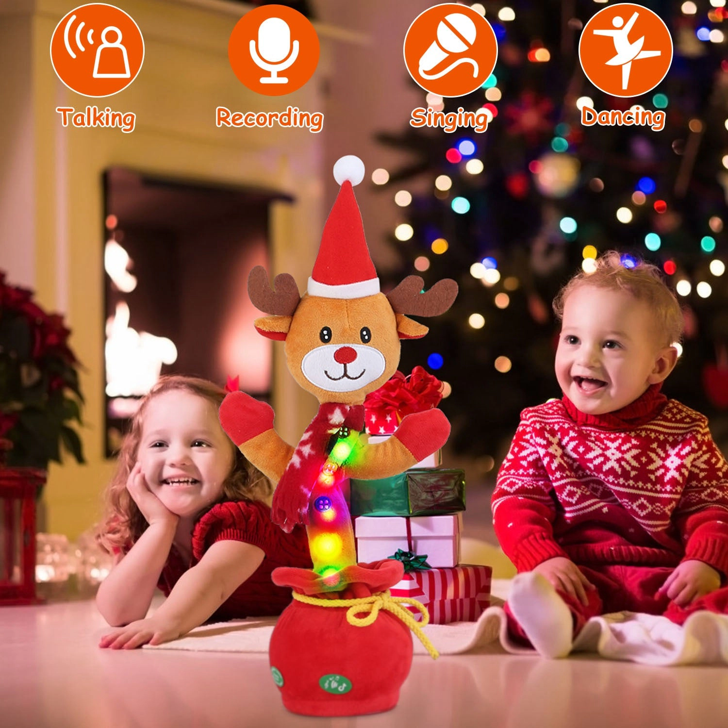 GBruno Interactive Dancing Christmas Plush Toy