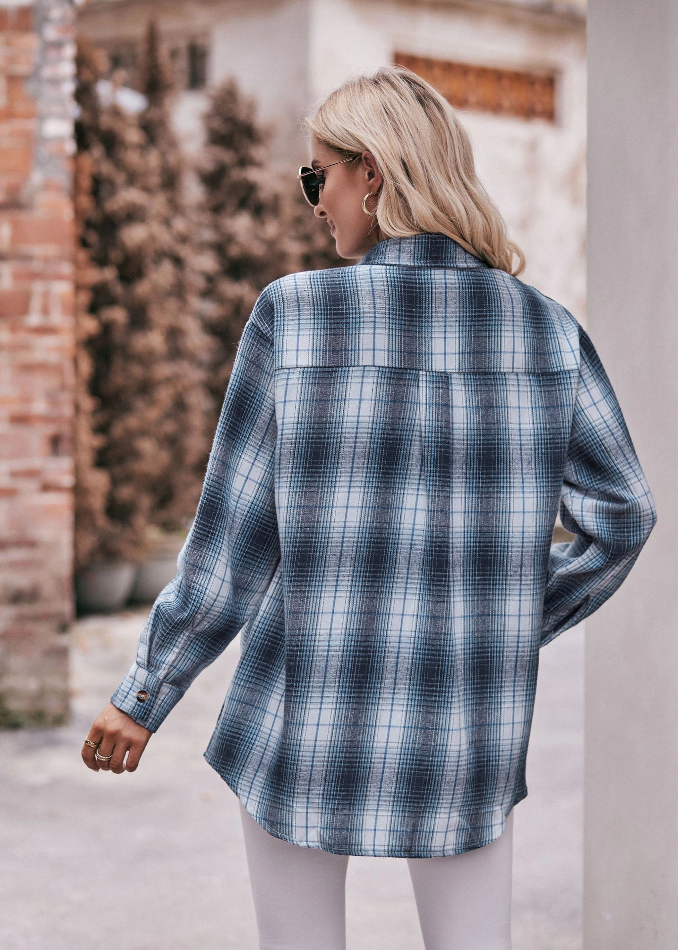 Enchanted Funland Womens Collared Long Sleeve Oversized Casual Shirt