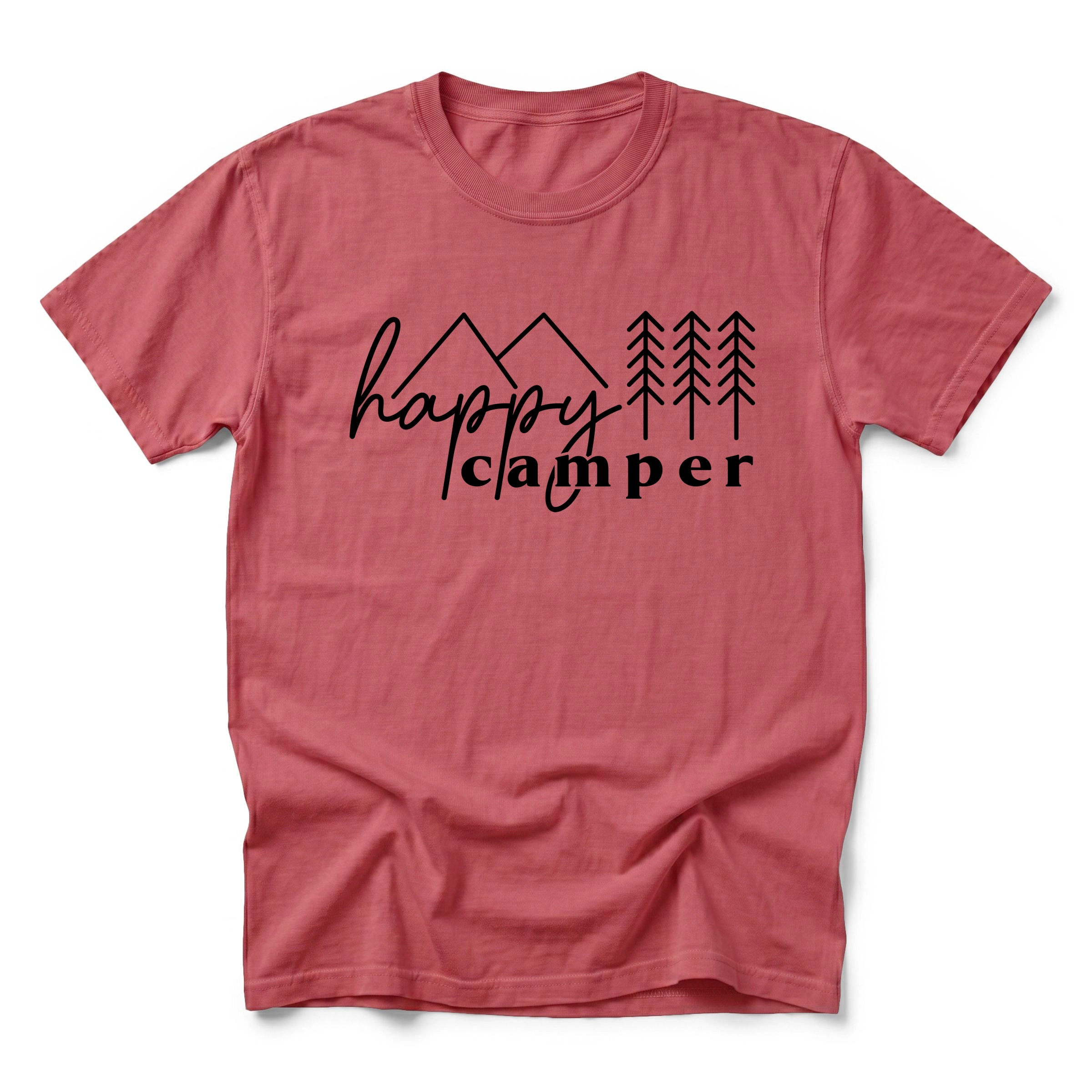 Simply Sage Market - Happy Camper Trees Men's Garment Dyed Graphic T-Shirt