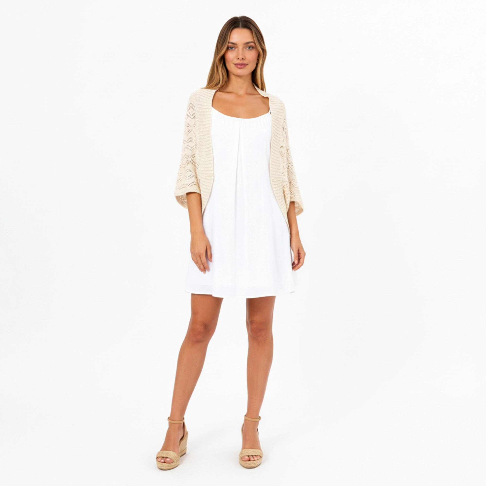 Anna-Kaci Women's Open-Knit Lightweight Shrug Cardigan, One