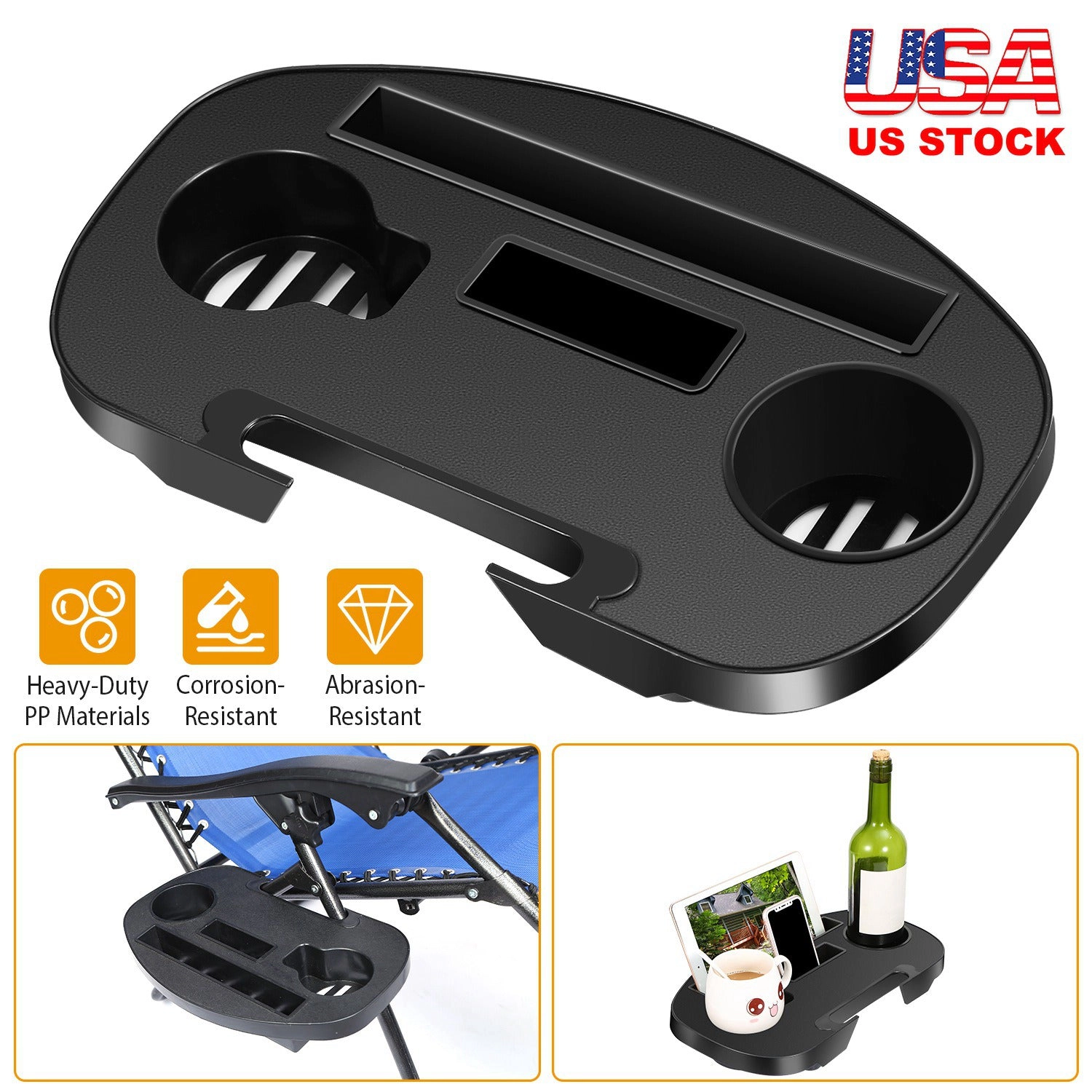GBruno Clip-On Zero Gravity Chair Side Tray
