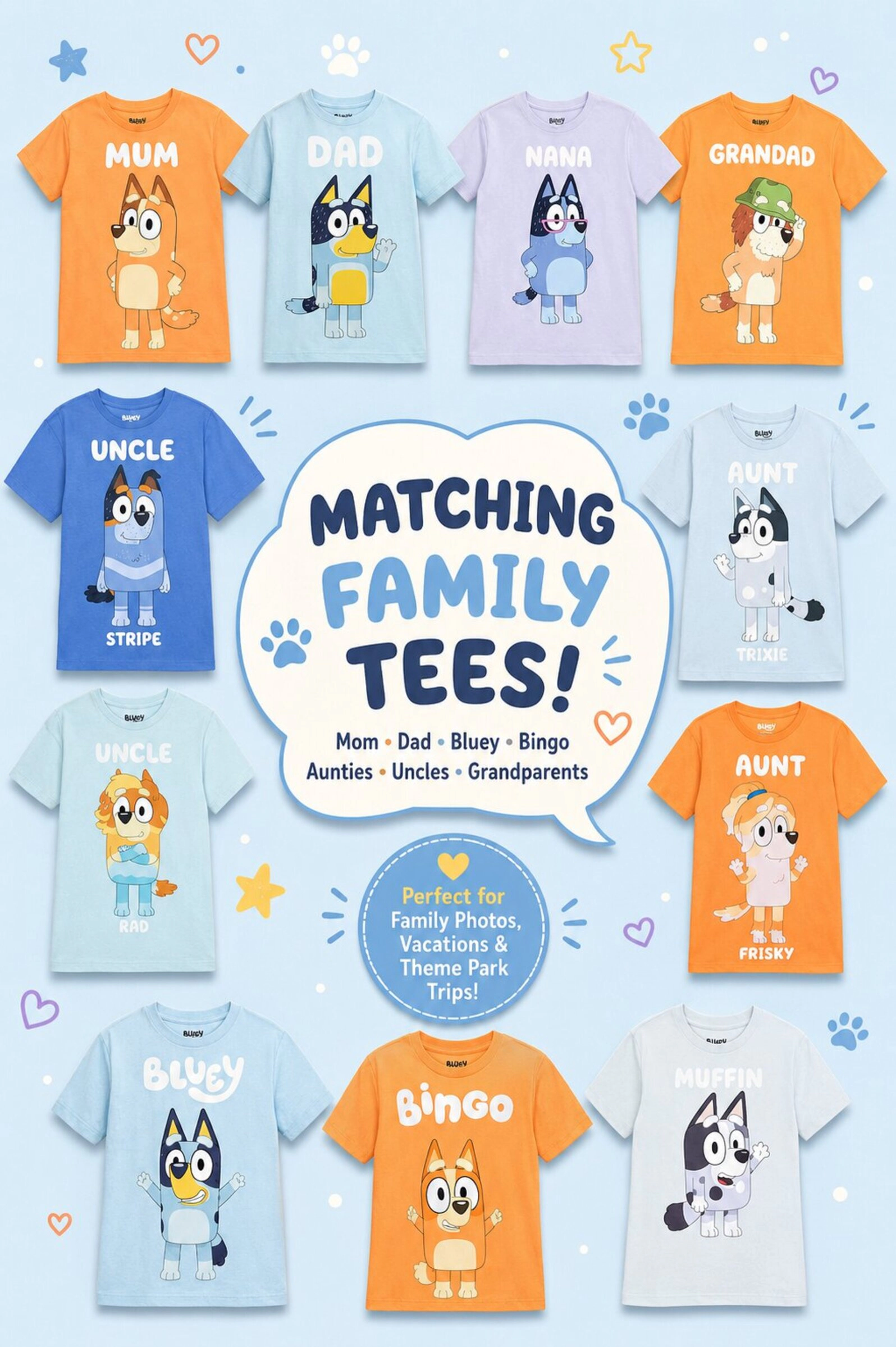 Bluey Matching Family Short Sleeve T-Shirt