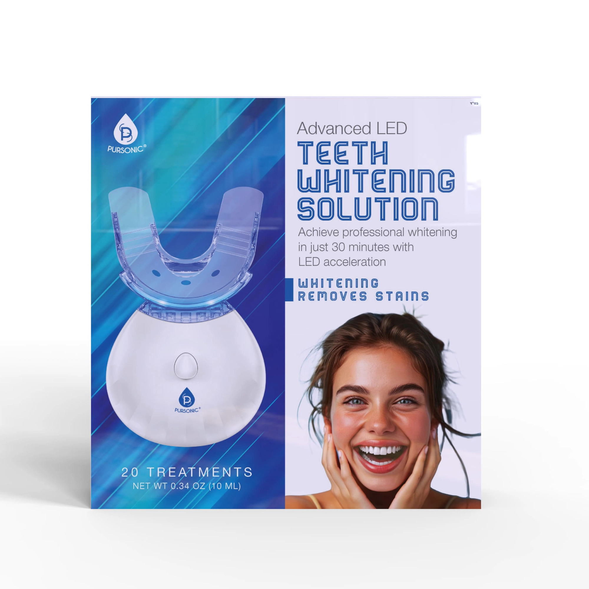 Pursonic Unisex Advanced LED Teeth Whitening Solution – Professional Home Teeth Whitening System with LED Light Accelerator