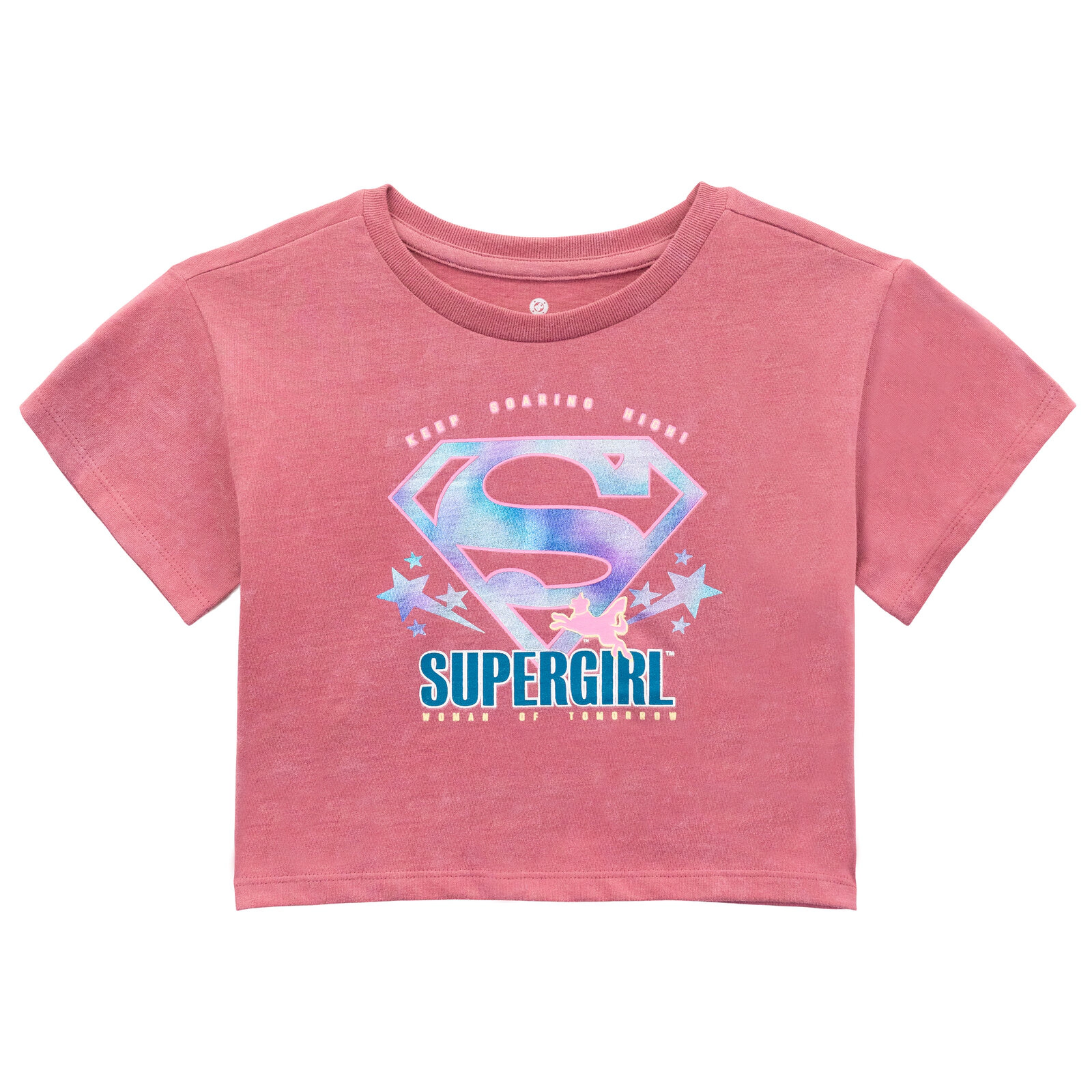DC Comics Justice League Supergirl Girls' Cropped 2-Piece T-Shirt and Skort Set