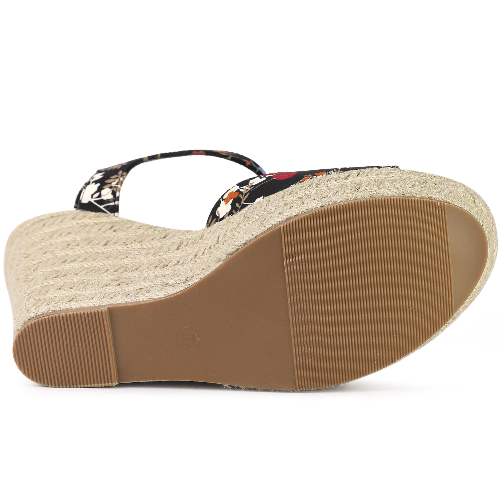 BLISSFUL STEP Women's Floral Print Open Toe Slingback Platform Wedge Sandals