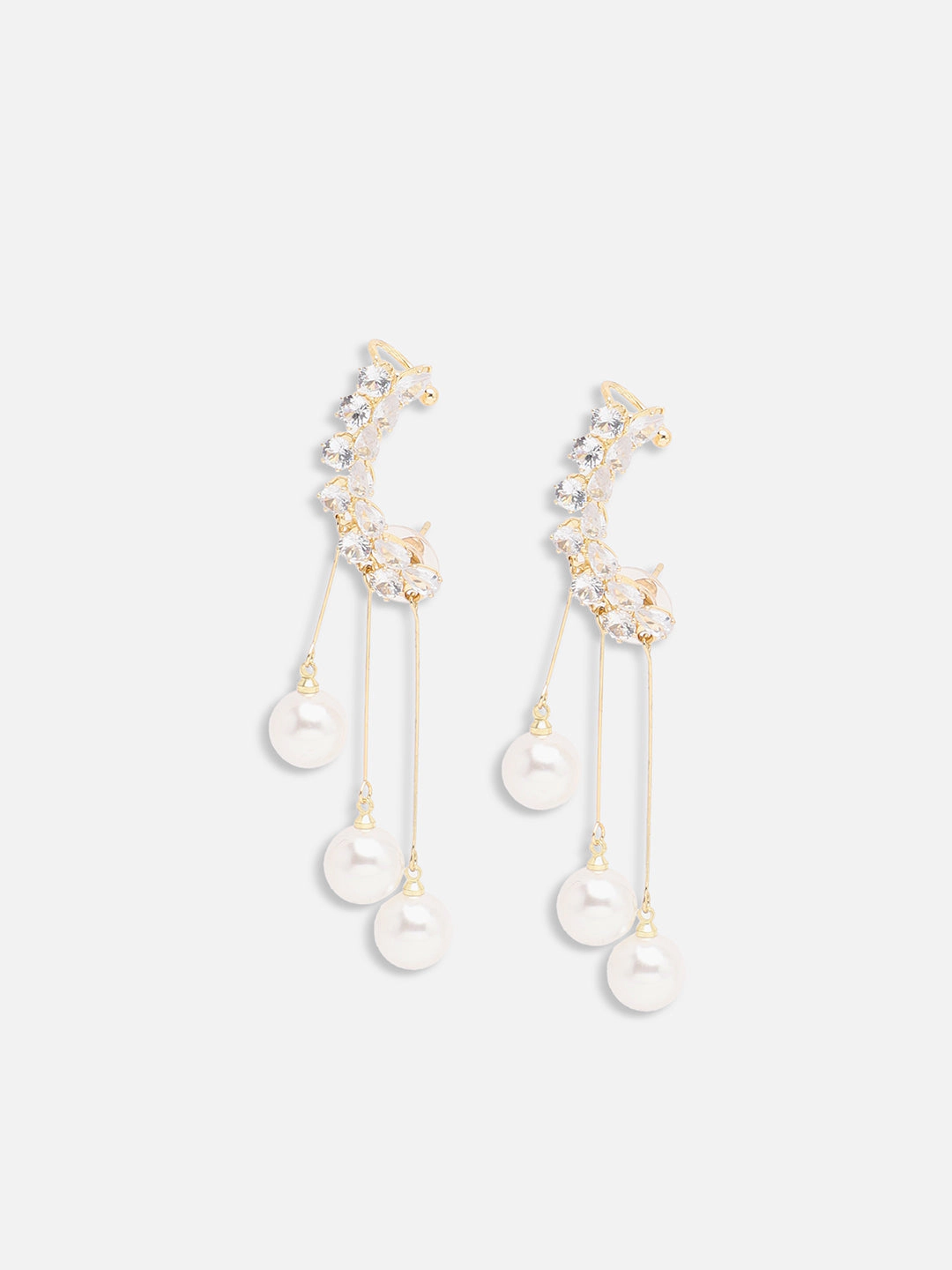 SOHI Women's Gold Plated Party Pearls Drop Earring for