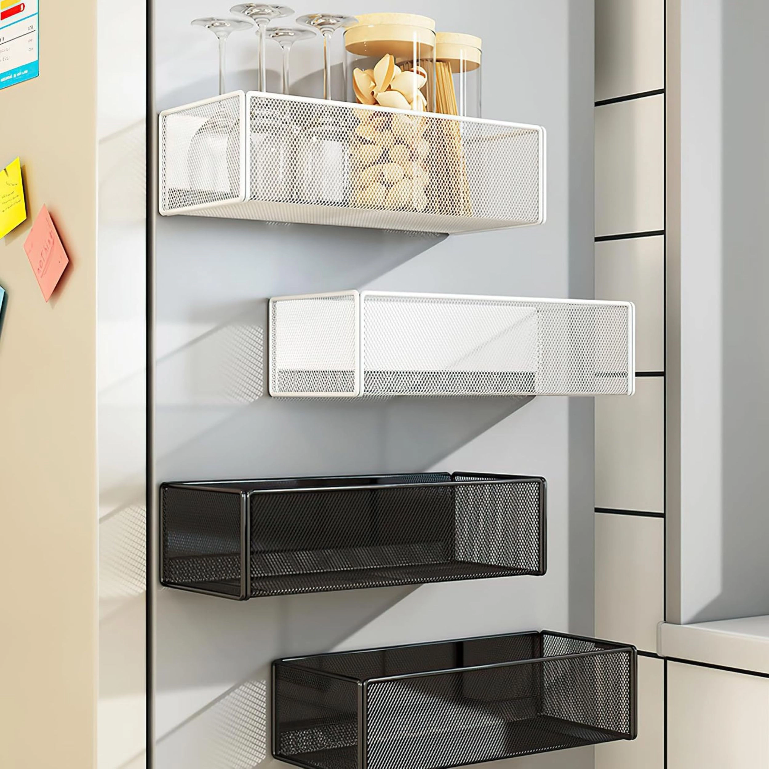 Stock Preferred Magnetic Metal Storage Shelf Basket Organizer