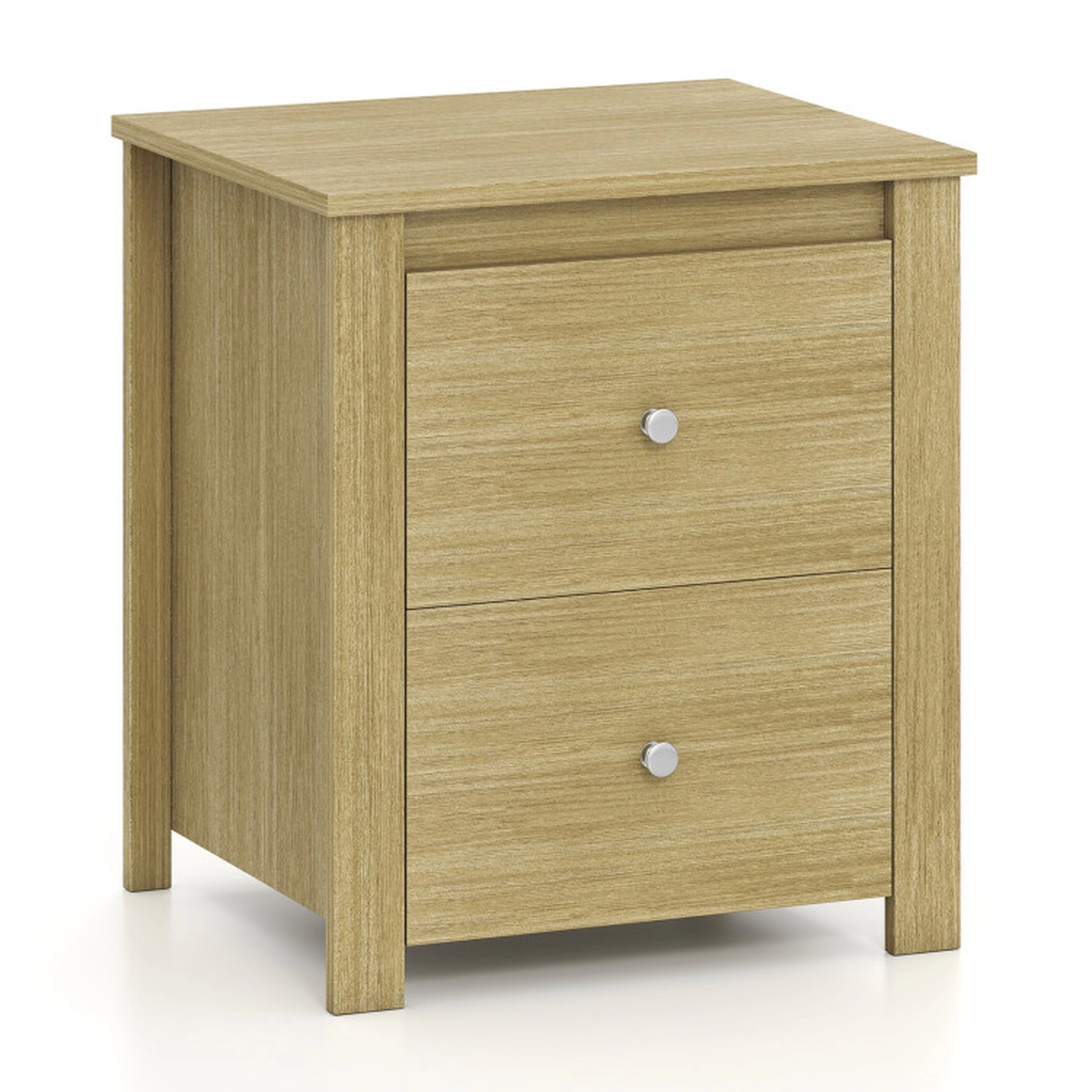 SUGIFT 21-In Natural Nightstand with 2 Drawers, Small Bedside End Table