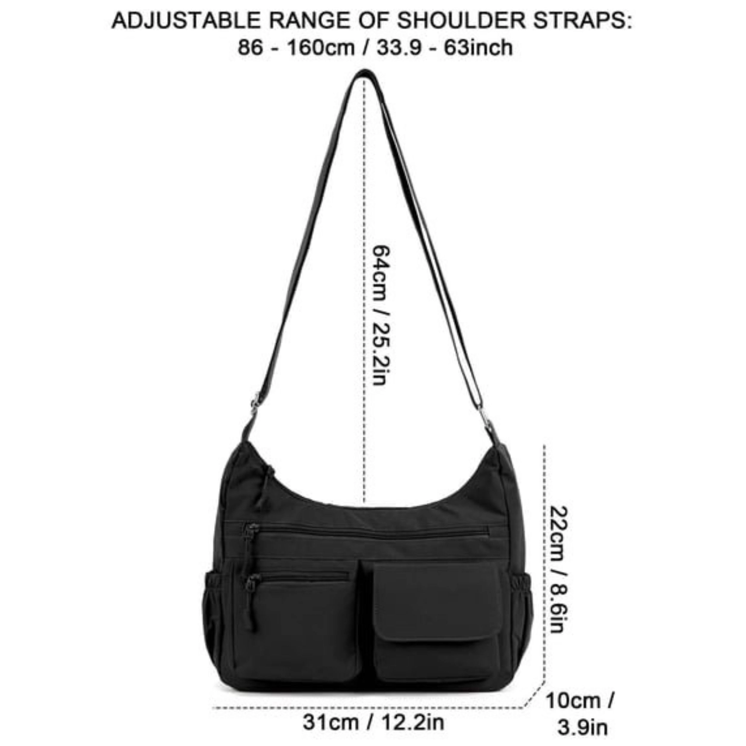 Home Collection Women’s Waterproof Nylon Crossbody Bag with Anti Theft Pocket