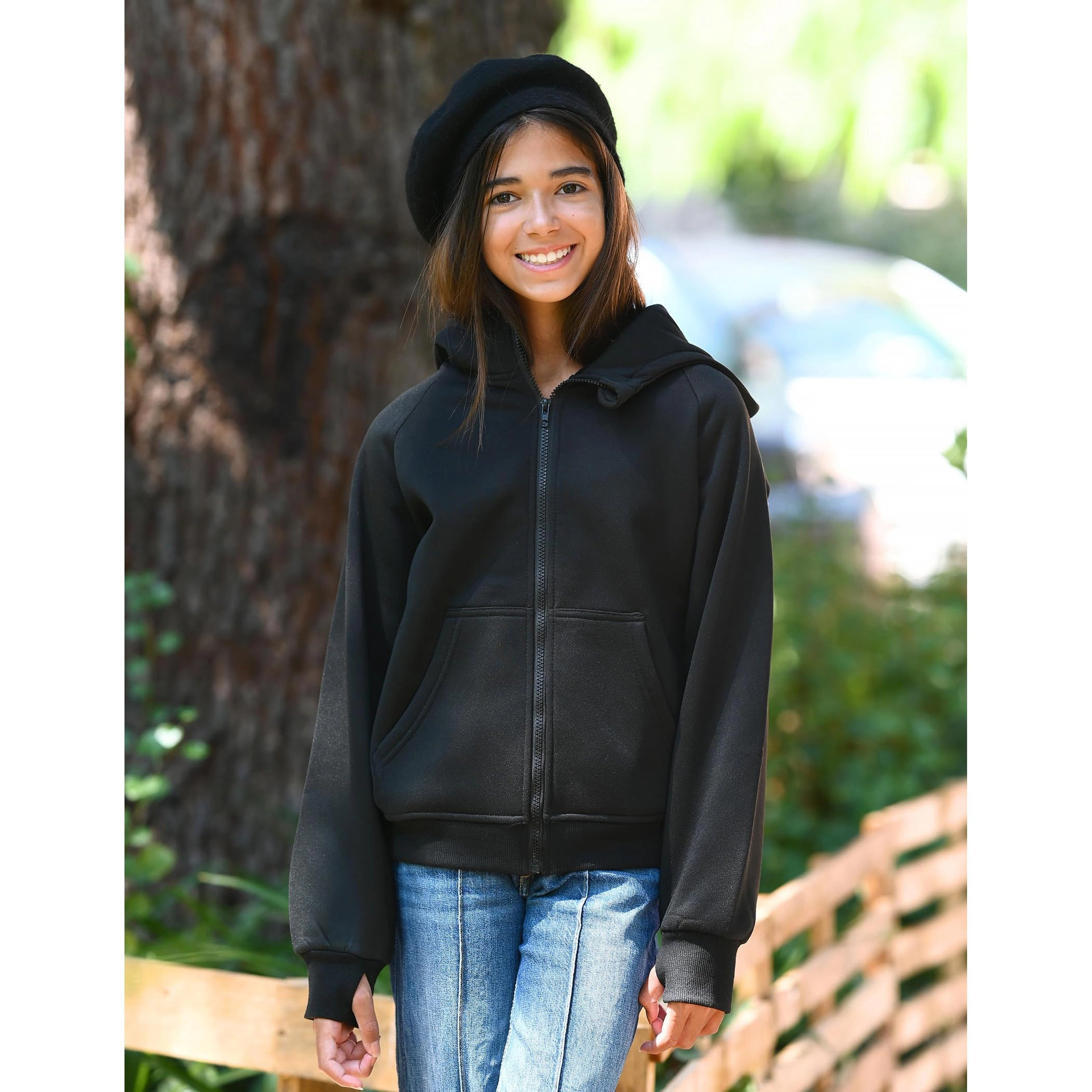 Arshiner Girls Zip Up Hoodies Teen Hooded Sweatshirts Fleece Jackets Kids Fall Fashion Outfits