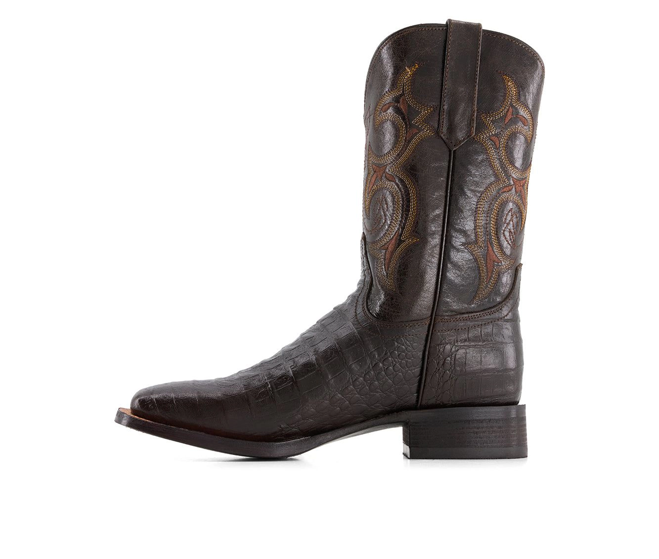 Forastero Mens Croco Embossed Leather Cowboy Boots