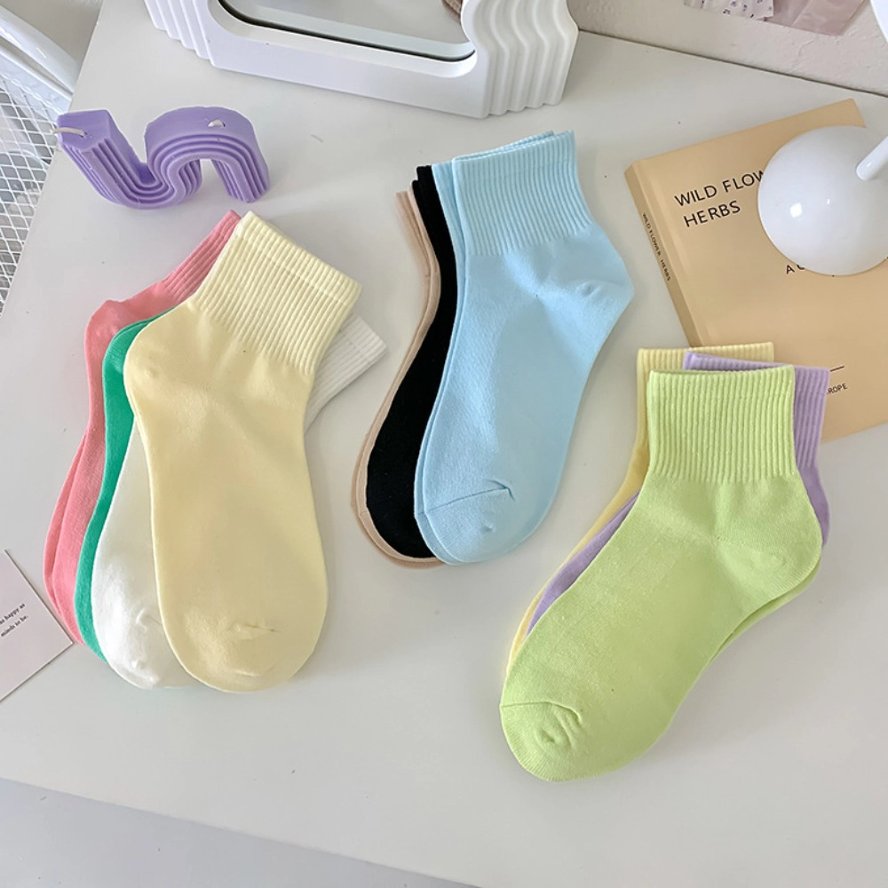 10 Pairs Women's Cotton Crew Ankle Socks Lightweight Casual Daily Socks