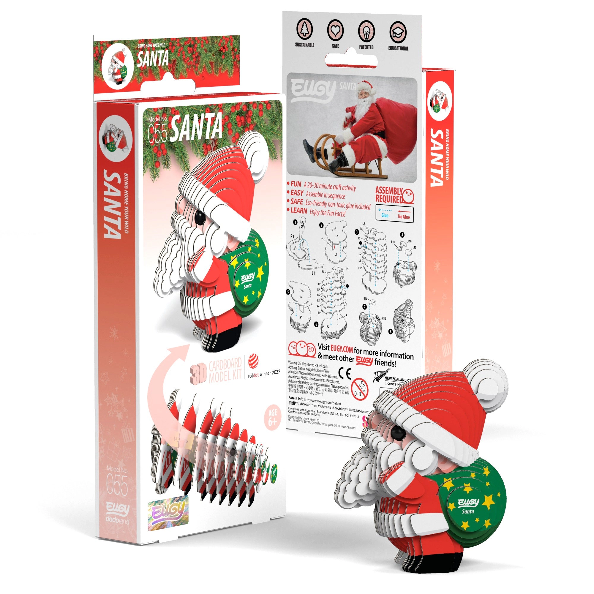 EUGY Santa 3D Puzzle - contains 24 puzzle pieces