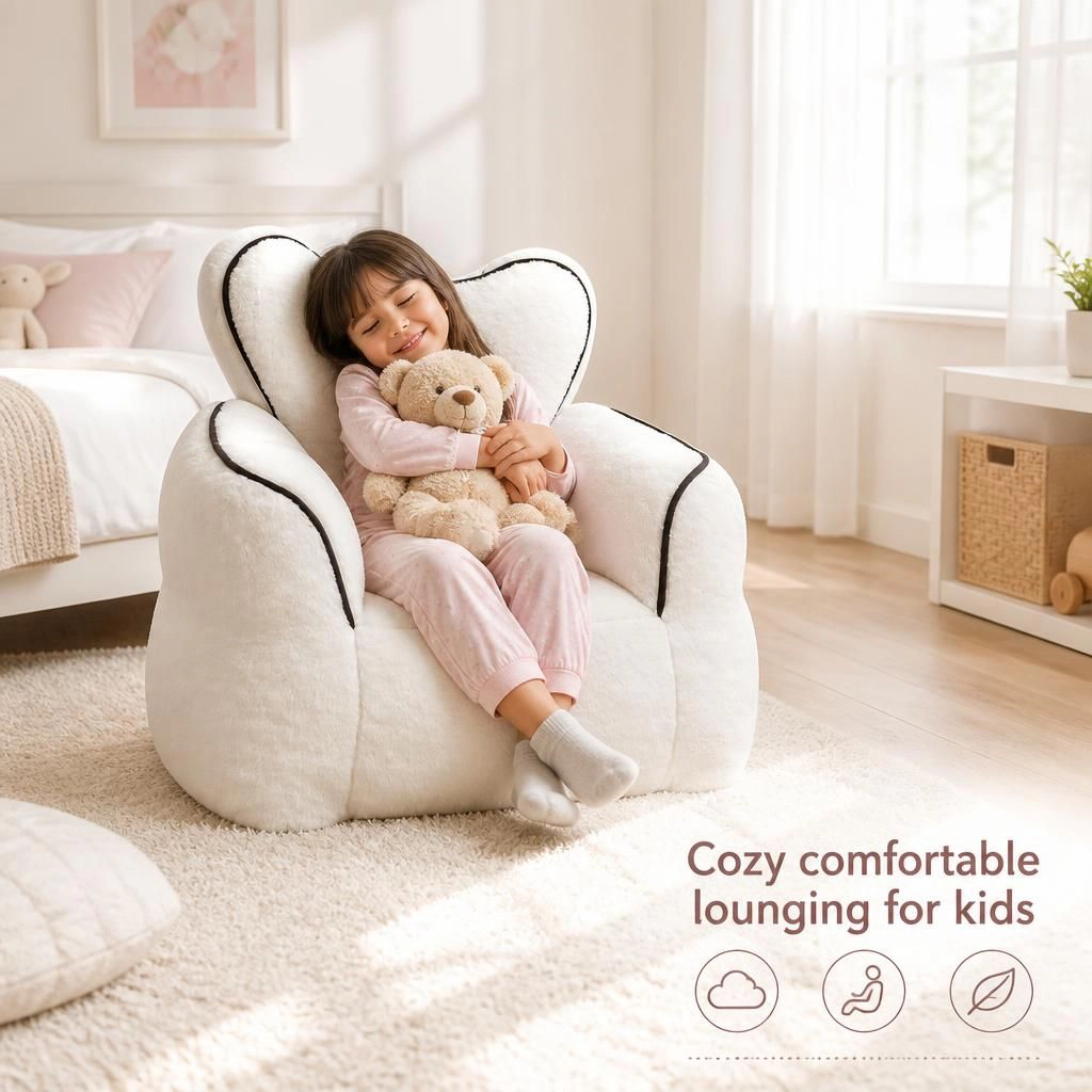 GOODSILO Soft Faux Fur Comfortable Lazy Lounge Bean Bag Chair