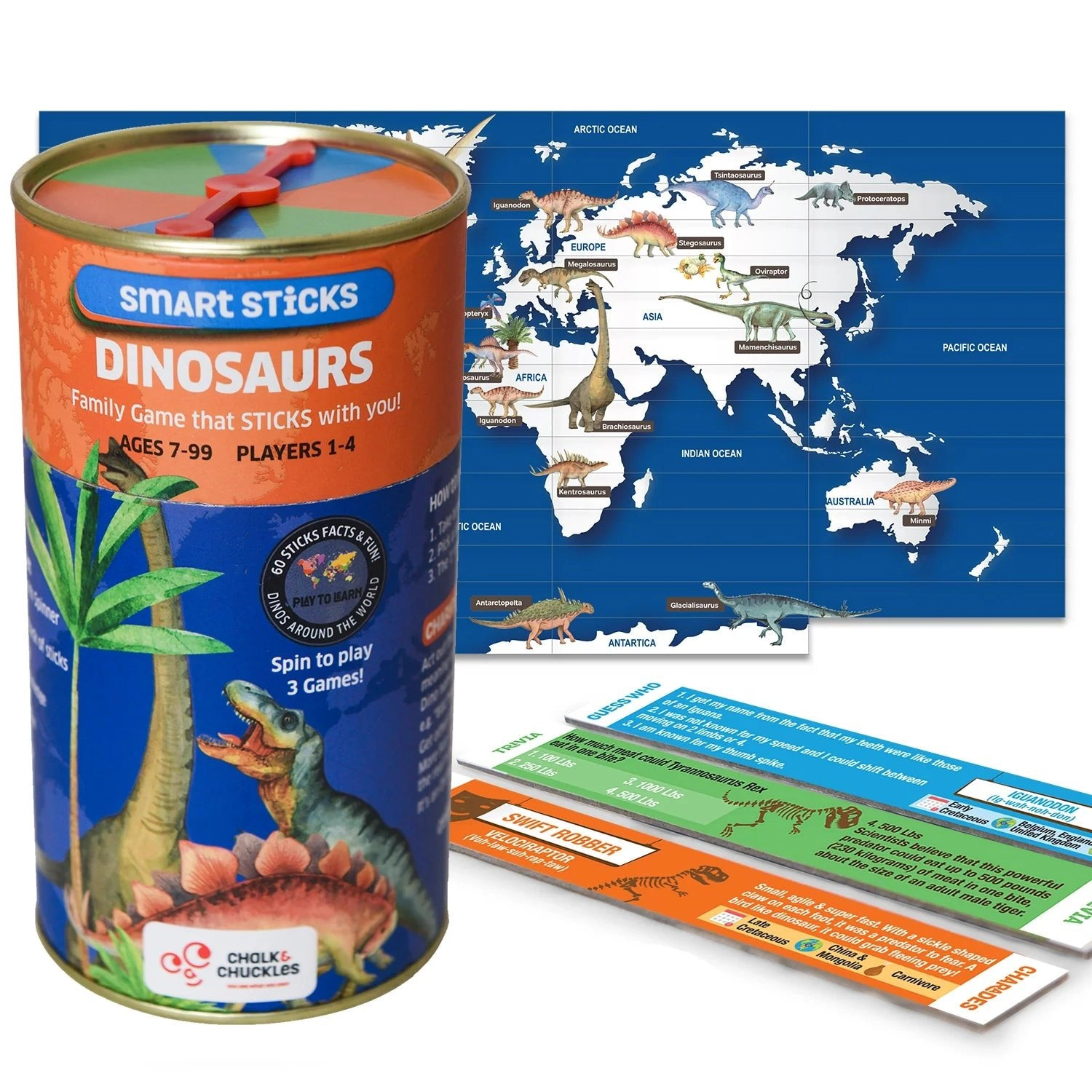 Chalk & Chuckles SMART STICKS-Dino - 1-4 Players