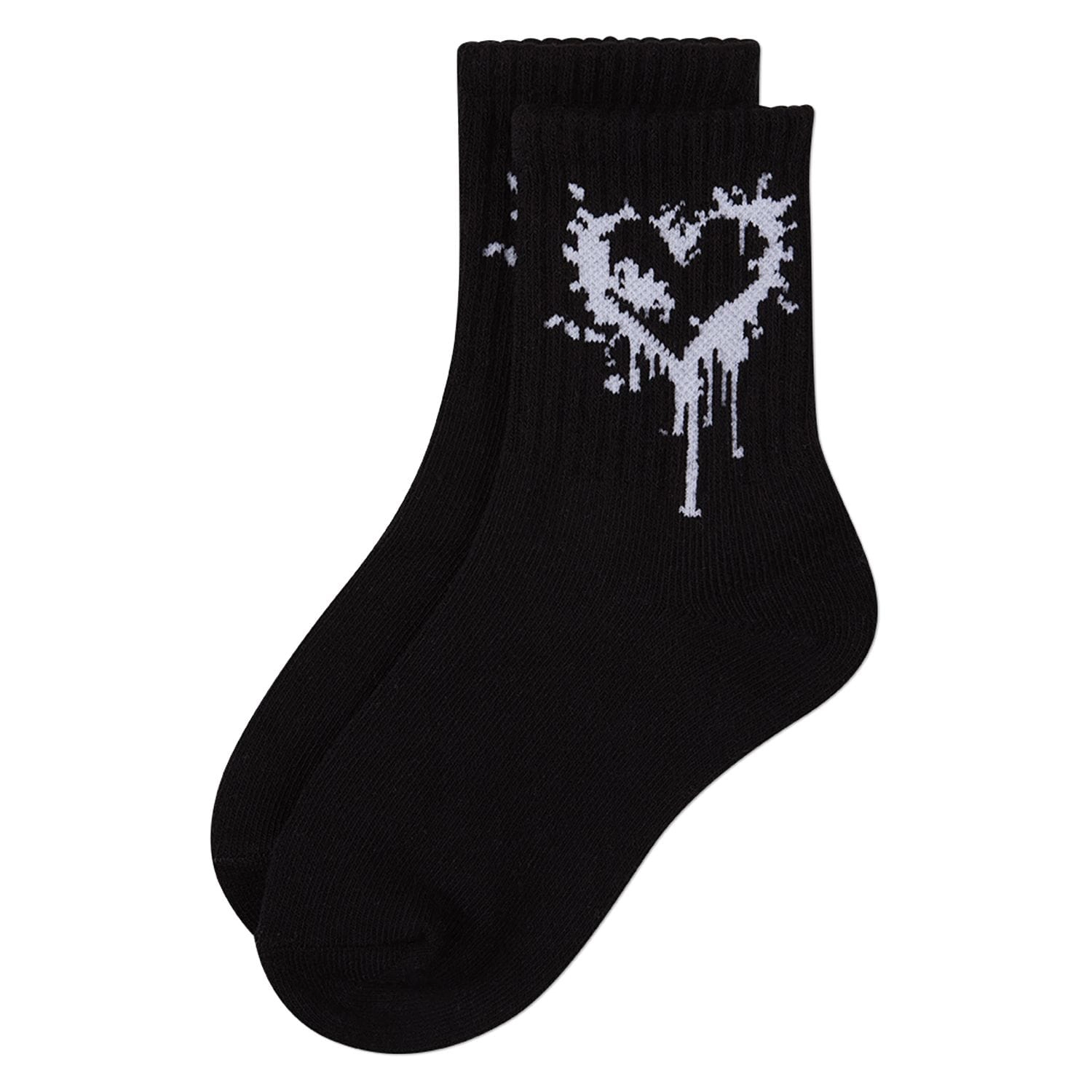 MeMoi Kids Unisex "Dripping Heart" Cotton Blend Novelty Crew Sock