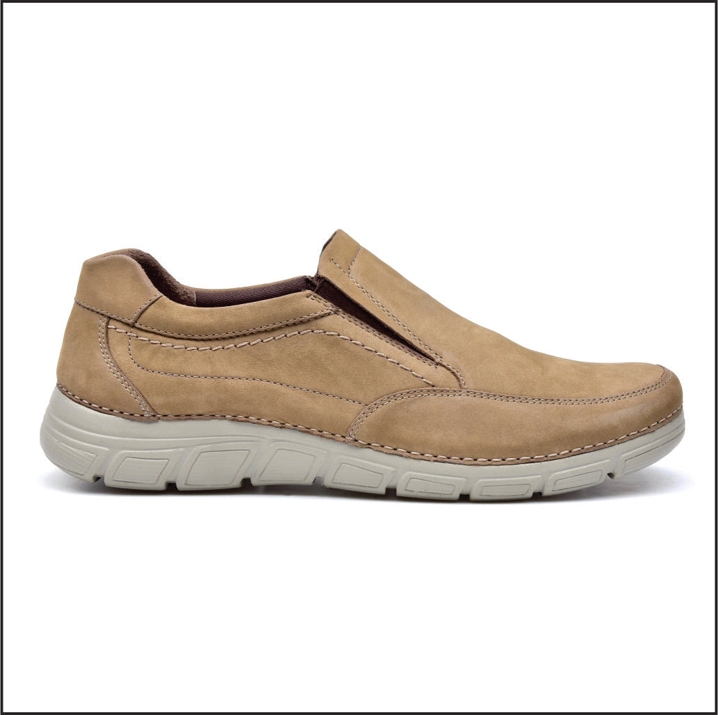 Pazstor Men’s Nubuck Leather Moccasin Rock