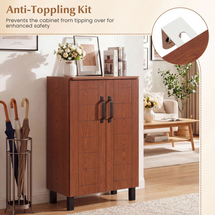 Hivvago 5-Tier Shoe Storage Cabinet Freestanding Wooden Shoe Rack Organizer