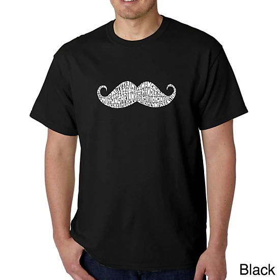LA Pop Art Men's Word Art T-Shirt - Mustache