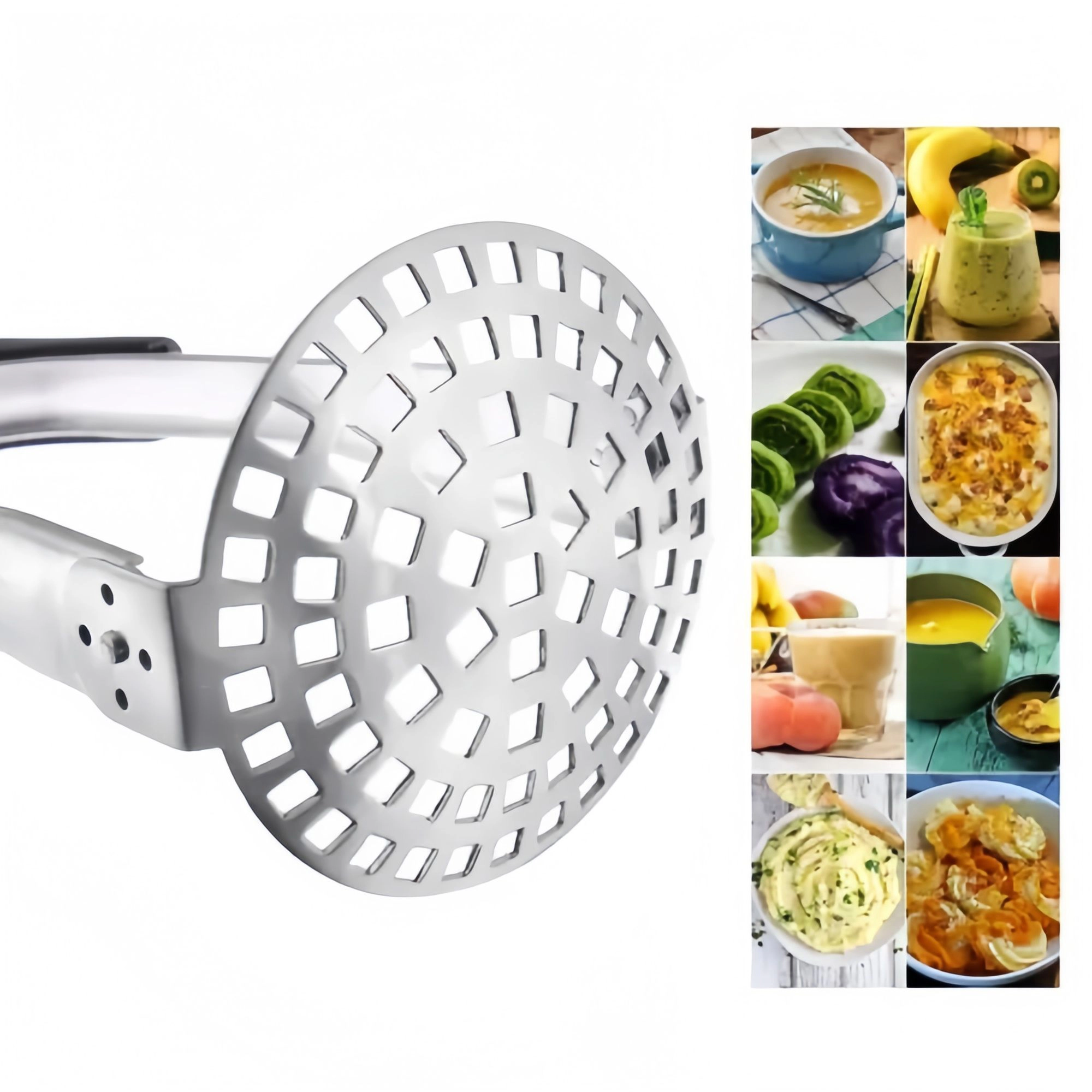 Alilang Women Stainless Steel Potato Masher with Ergonomic Handle for Mashed Potatoes and Vegetables