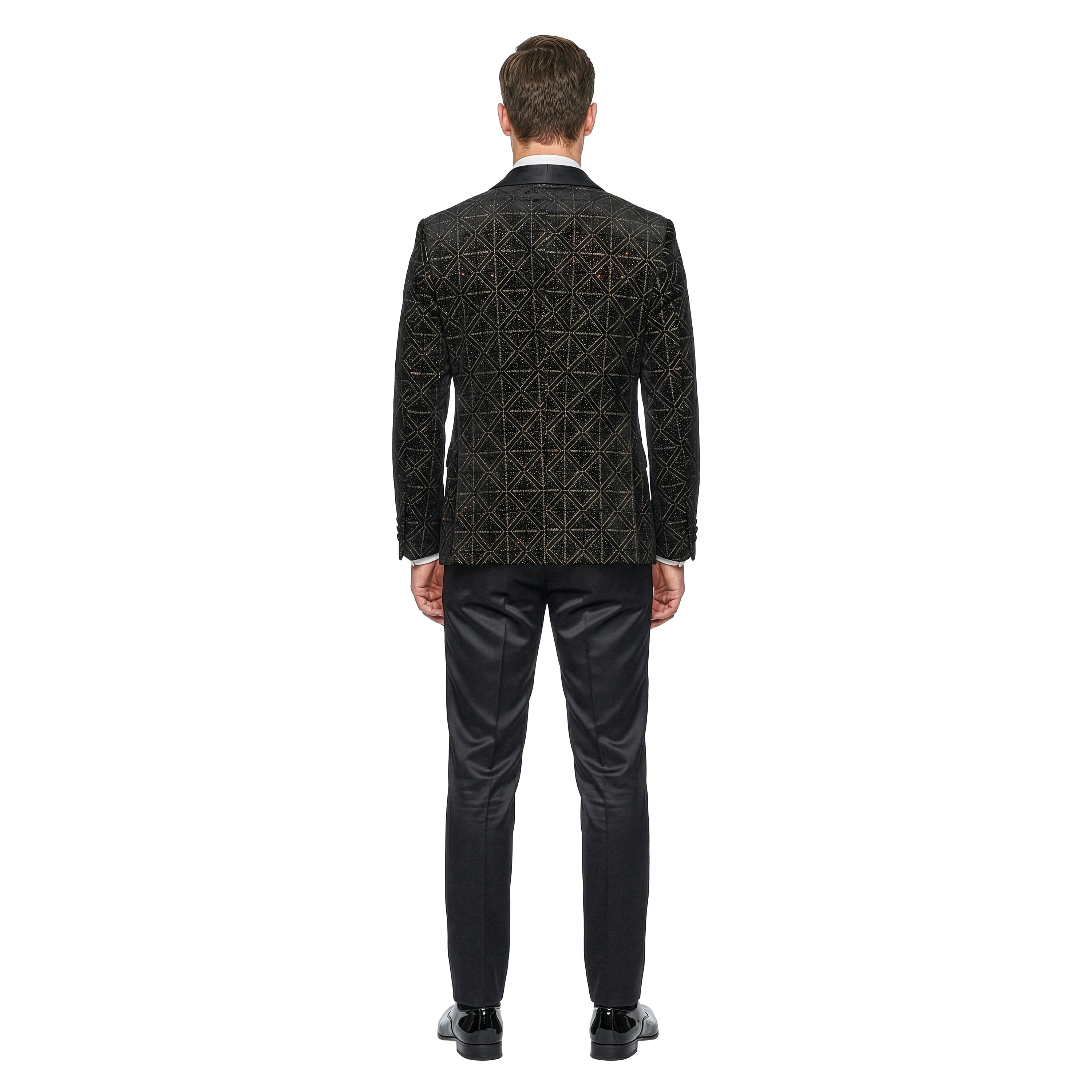 Tazzio Men’s Sequin Shawl Collar 3pc Tuxedo Set
