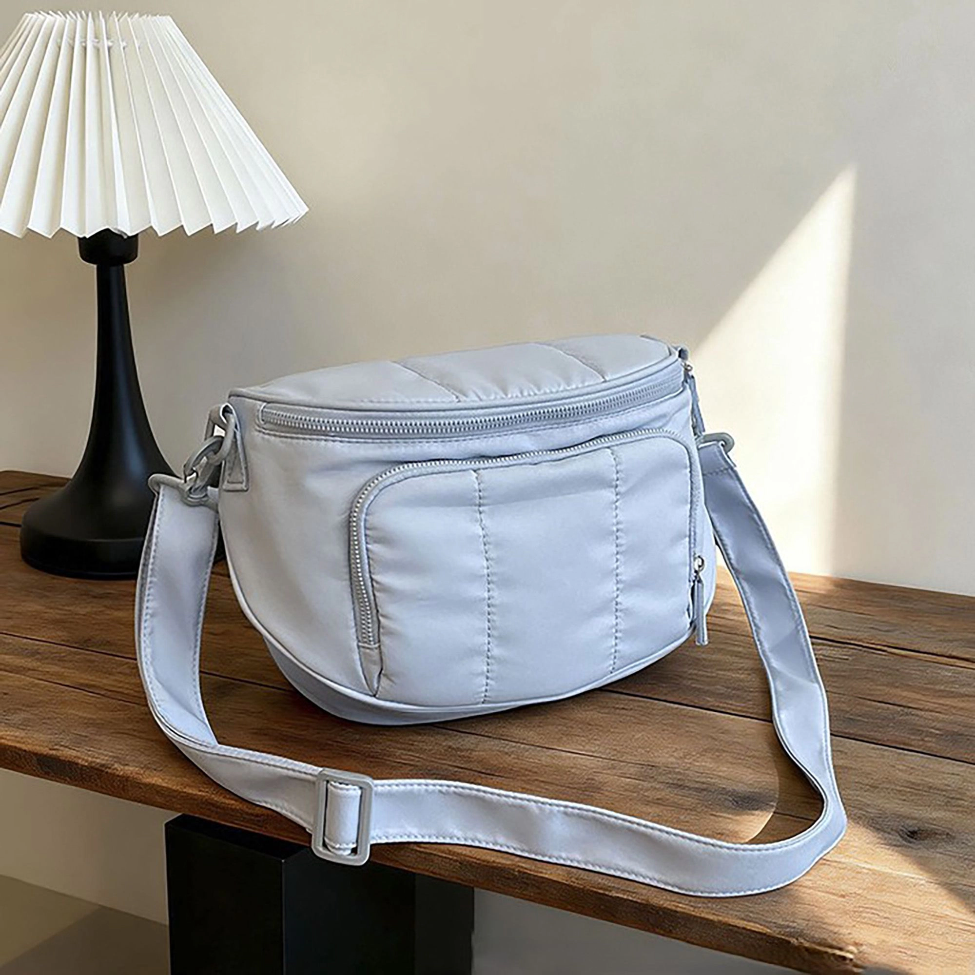 Alilang Women's Crossbody Shoulder Bag with Multiple Zip Pockets and Adjustable Strap
