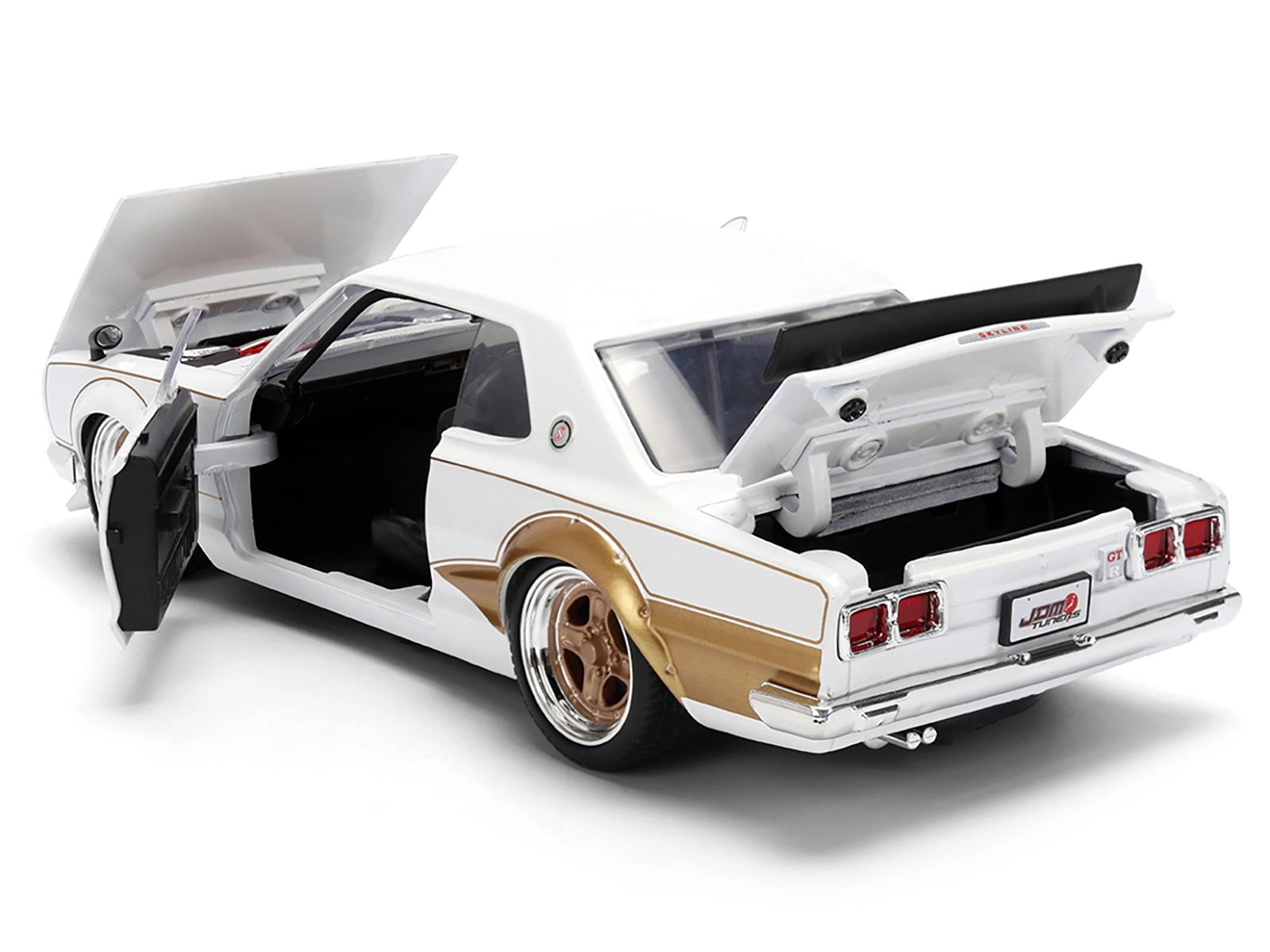 Jada 1971 Nissan Skyline 2000GT-R RHD (Right Hand Drive) White with Gold Graphics "JDM Tuners" Series 1/24
