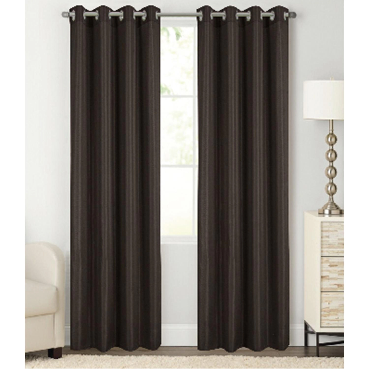 RT Designer Collection Gibson Luxurious Decorative Grommet Curtain Panel 54" x 90" Chocolate