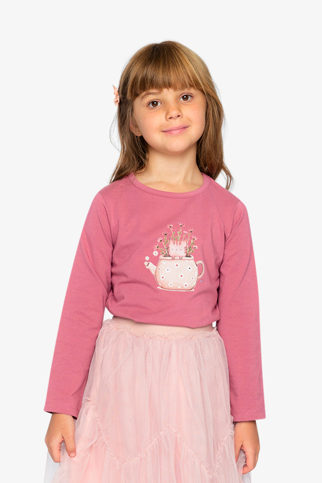 Deux par Girls Teapot Graphic Organic Cotton Jersey T-Shirt