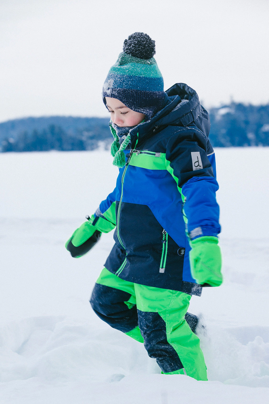 Deux par Boys Colorblock Two Piece Play Snowsuit with Hooded Jacket and Snow Pants